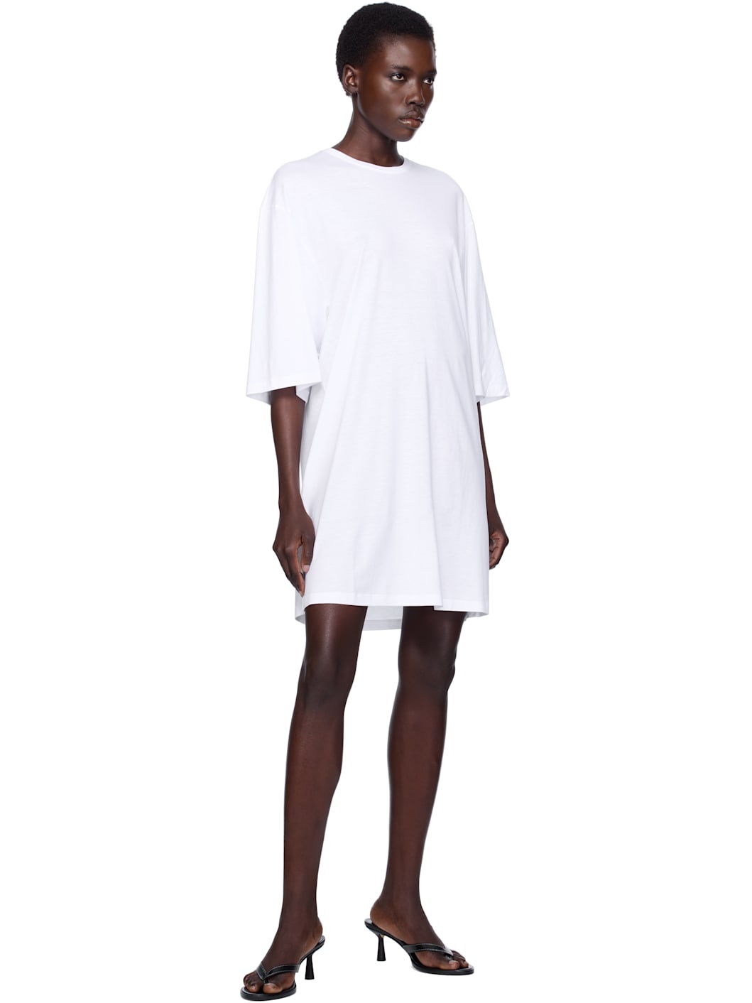 White Relaxed Tee Minidress - 4