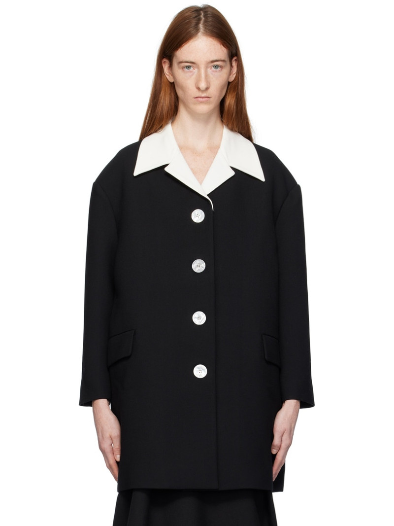 Black Retro Lapel Coat 1