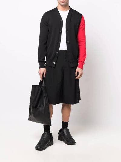 Comme des Garçons SHIRT two-tone V-neck cardigan outlook