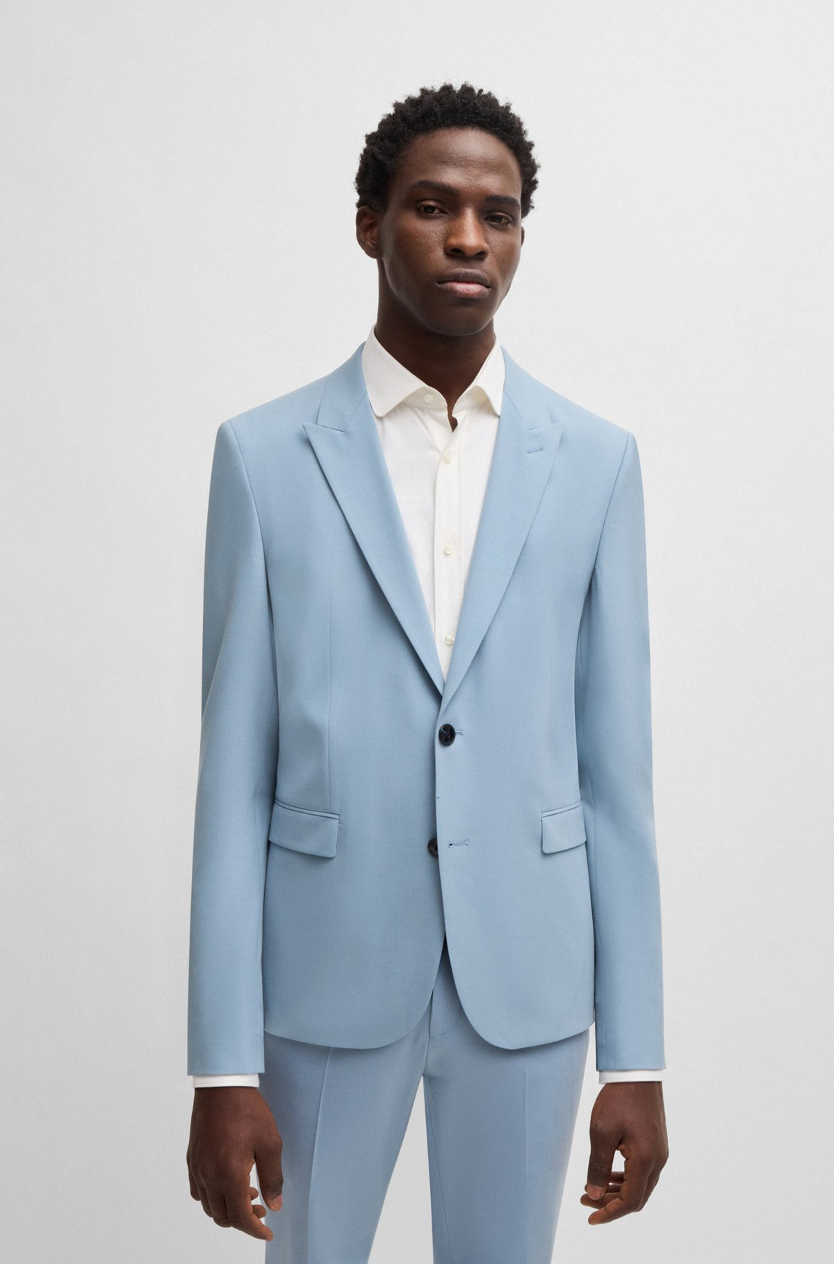 EXTRA-SLIM-FIT BLAZER IN WOOL-BLEND POPLIN - 2