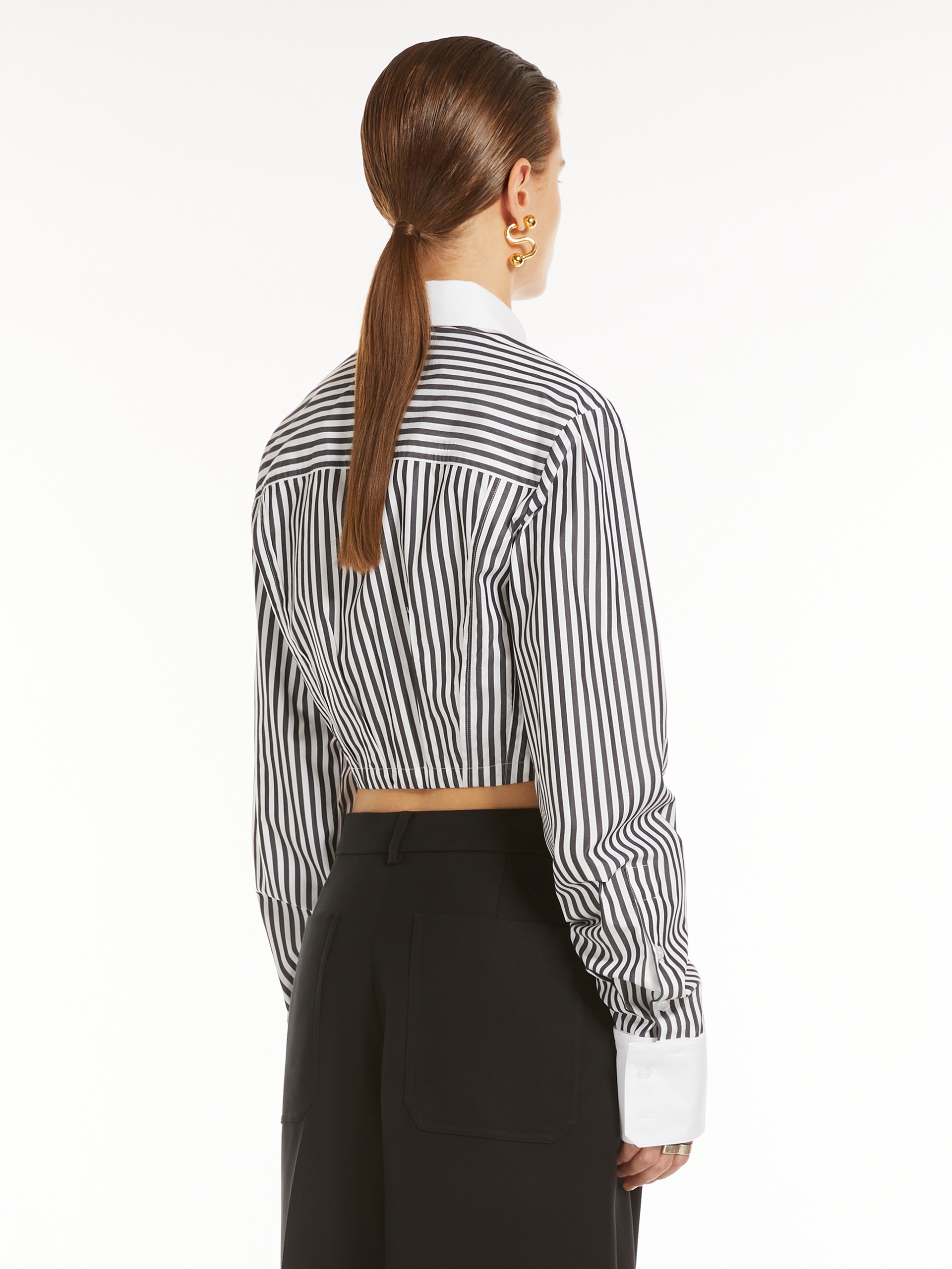 ABANO Striped poplin cropped shirt - 4