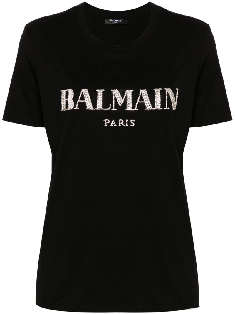 crystal-logo cotton T-shirt 1