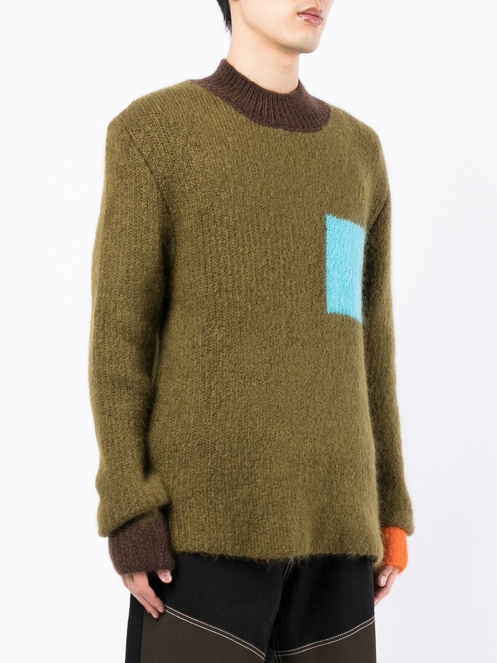 color-block crewneck sweater - 3