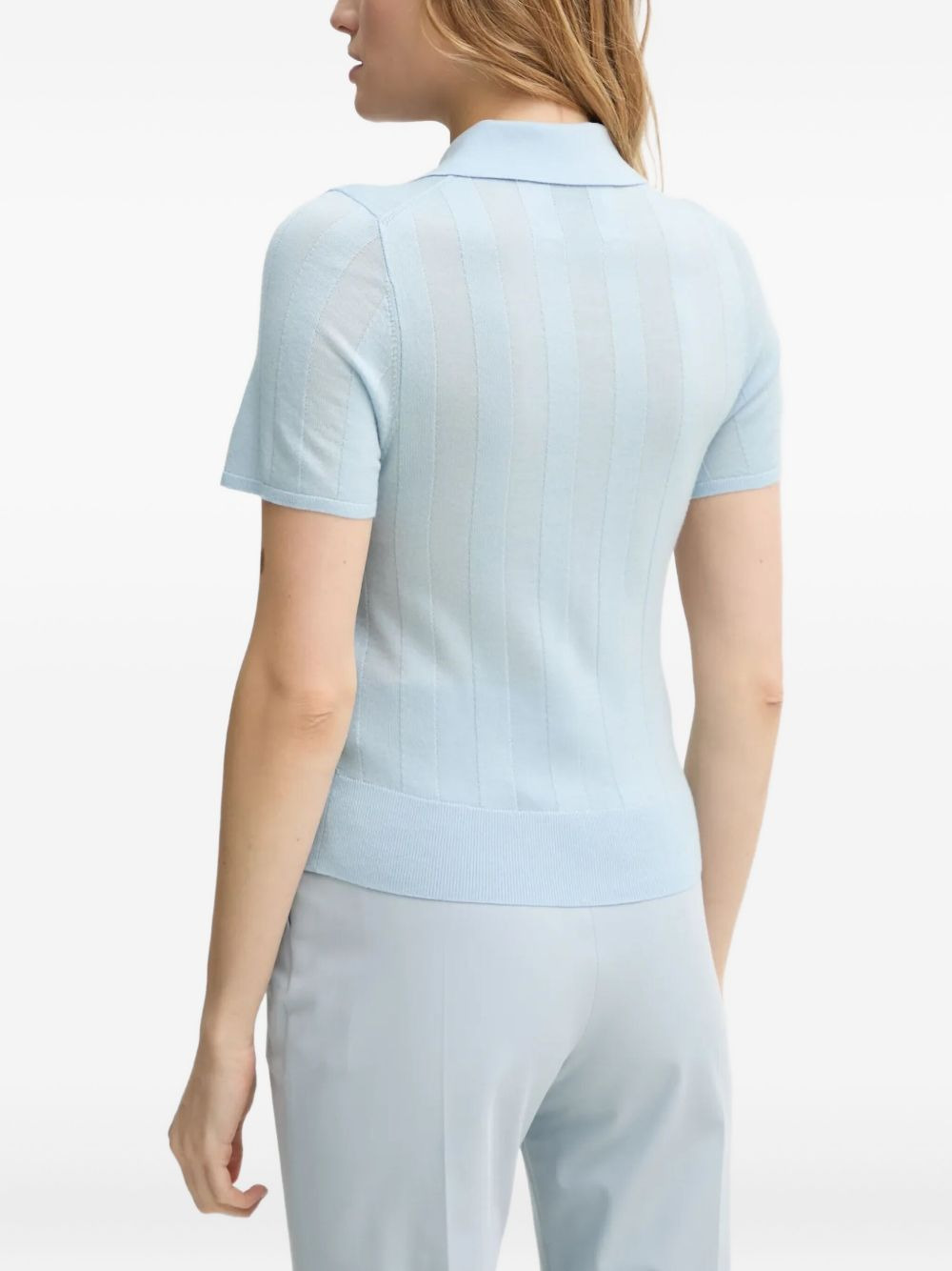 ribbed polo top - 3