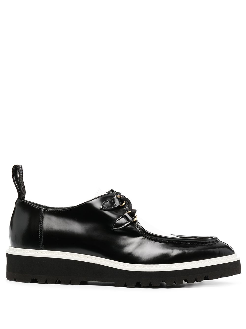 perforated calfskin lace-up shoes - 1