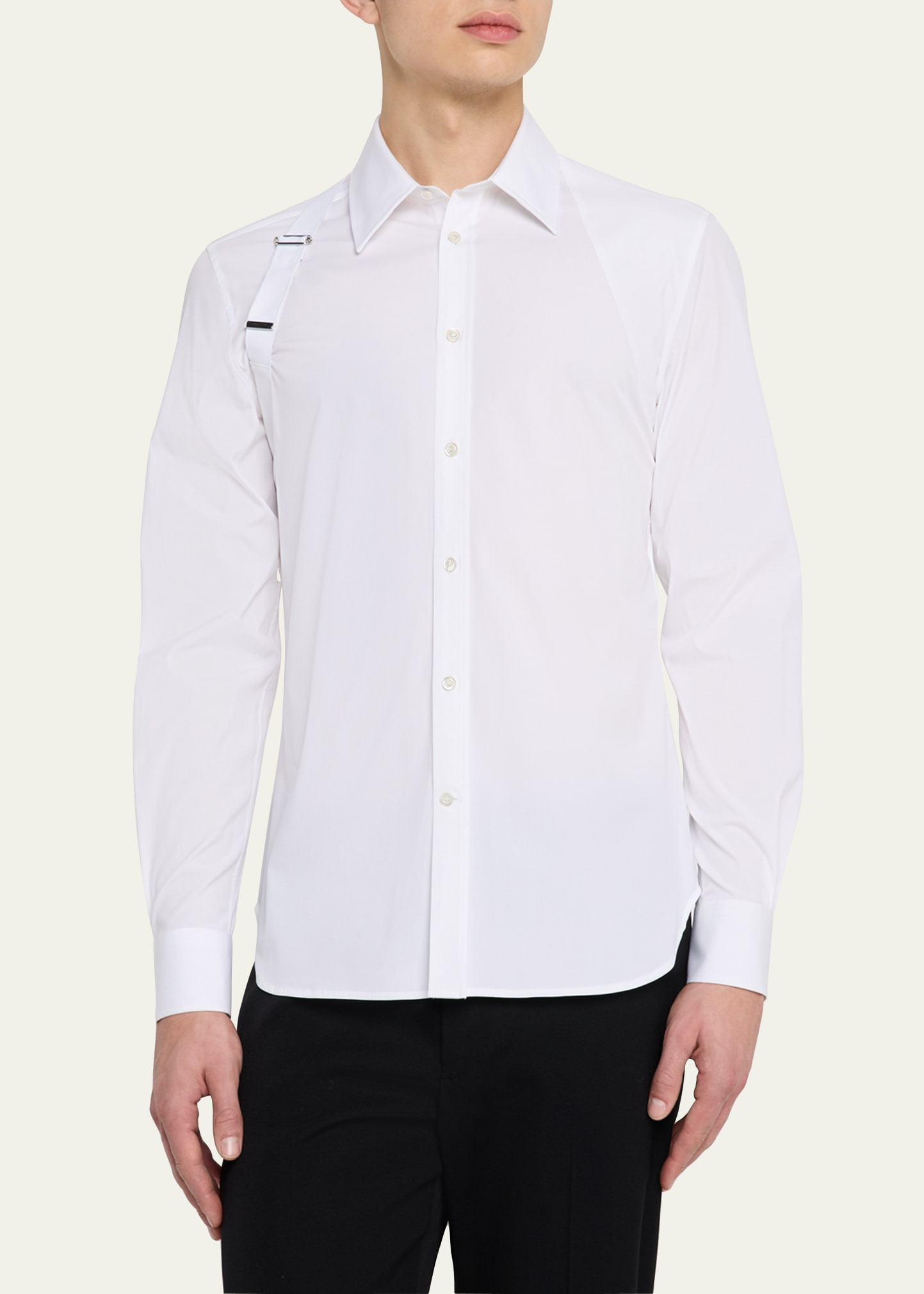 Men's Logo-Tape Harness Dress Shirt - 4