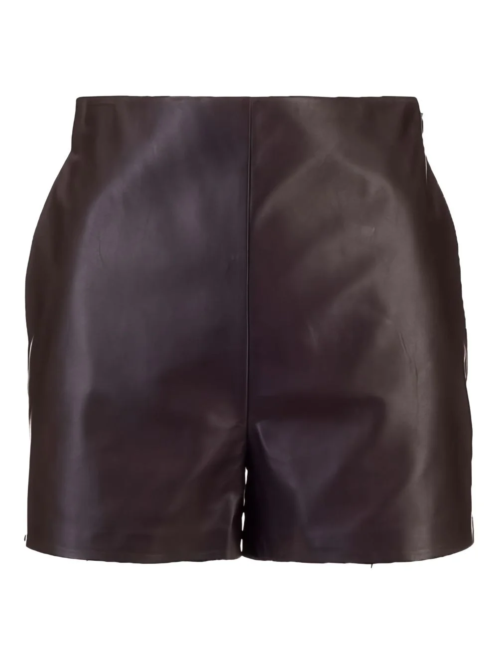 high-waisted leather shorts - 1