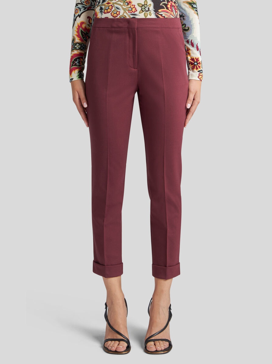 CROPPED STRETCH WOOL TROUSERS - 2