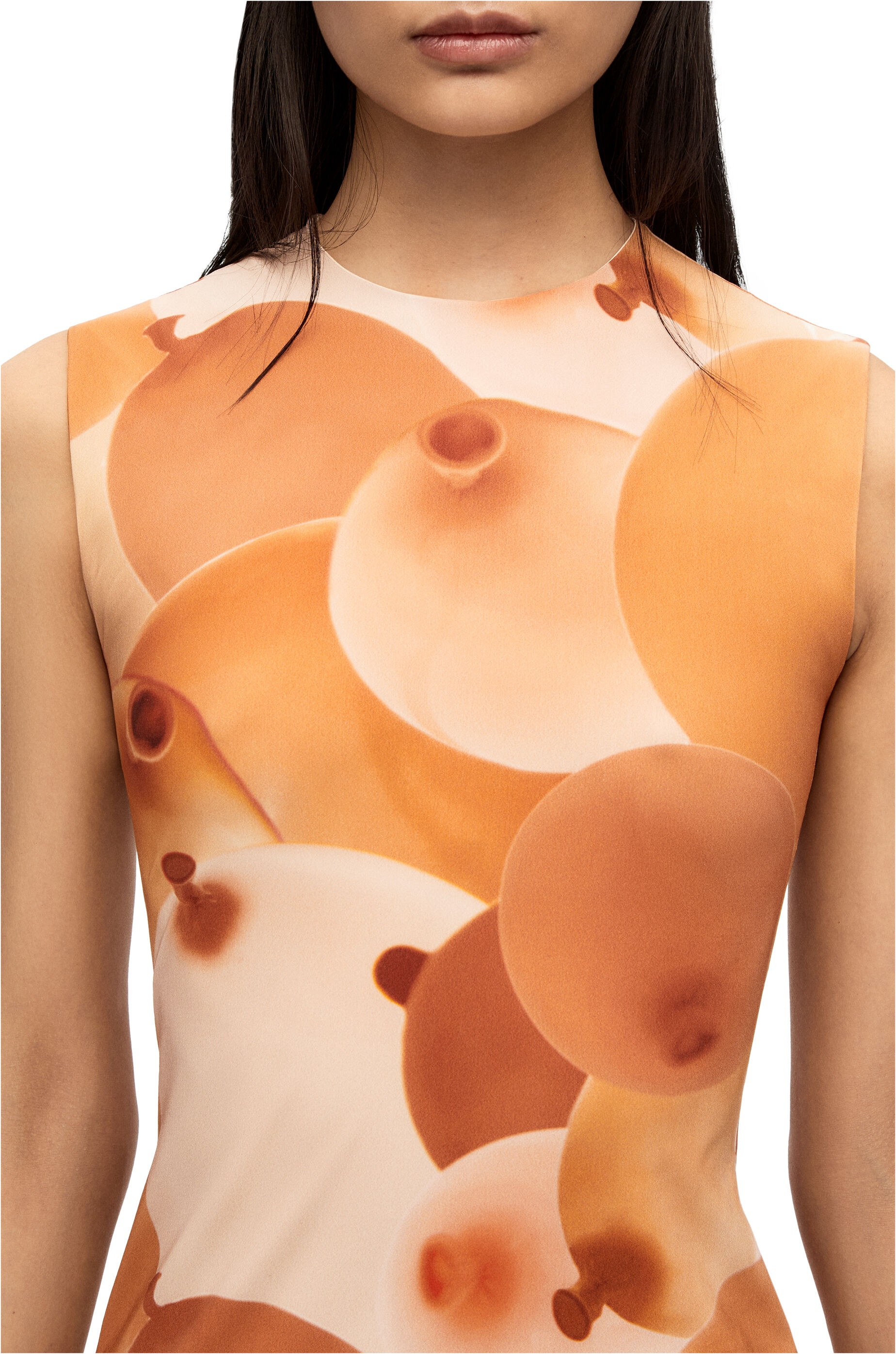 Balloon print dress in technical jersey - 4
