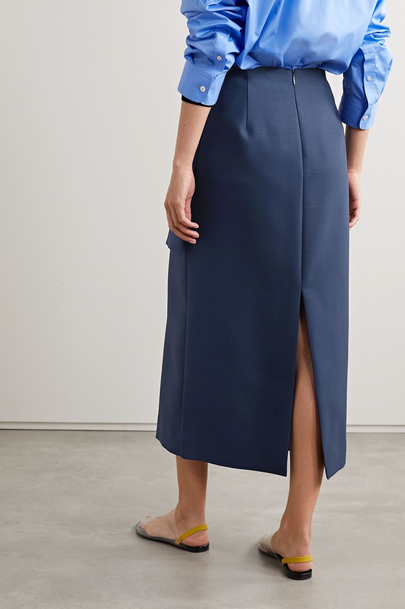 Jenna wool-blend midi skirt - 4