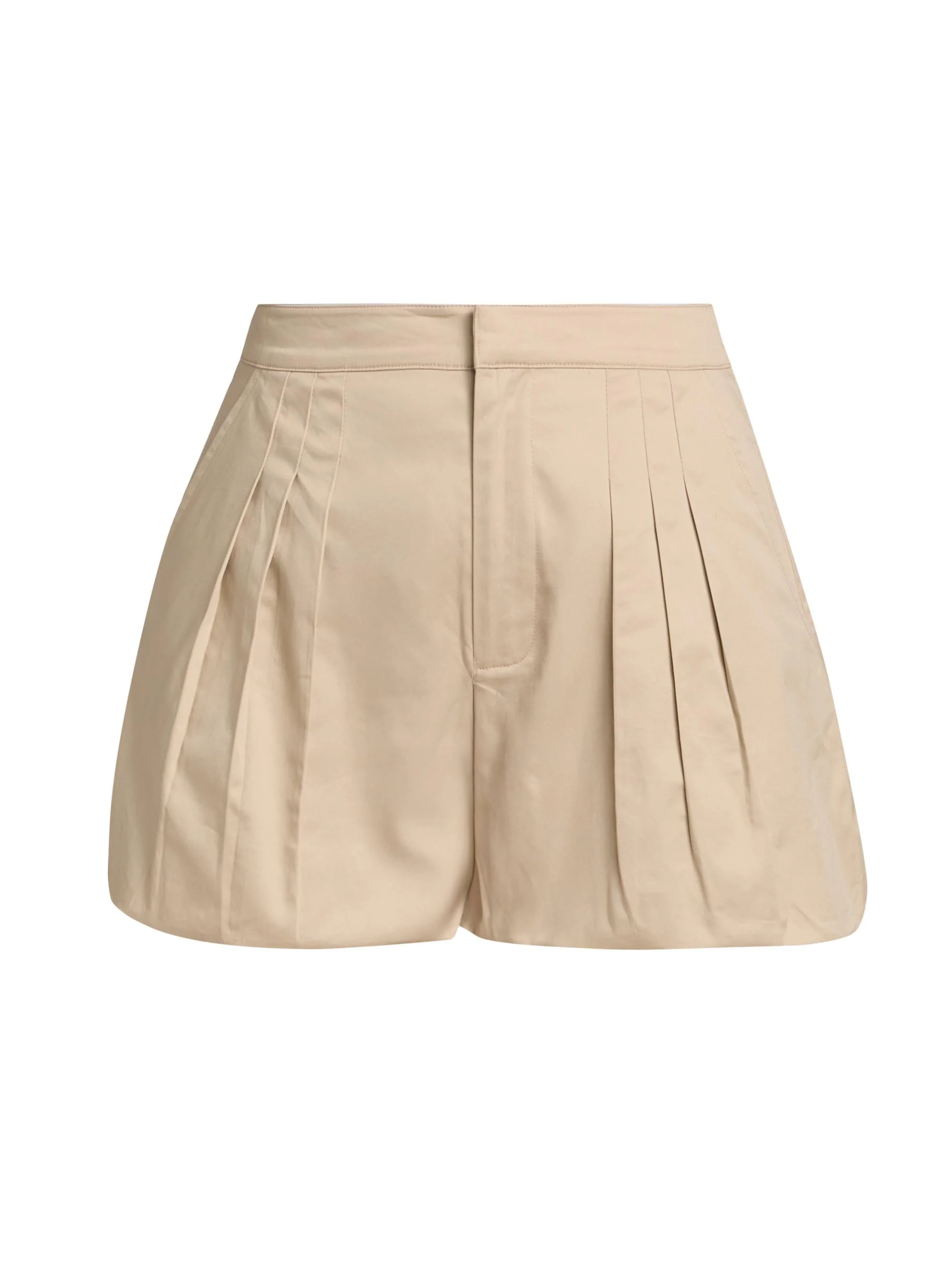 Women's Oria Cotton Sateen Bubble Shorts - Light Khaki - 1