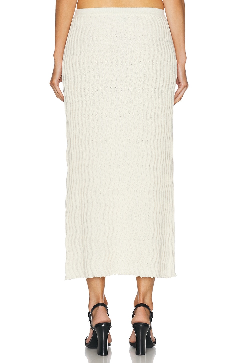 Rib Knit Midi Skirt - 4