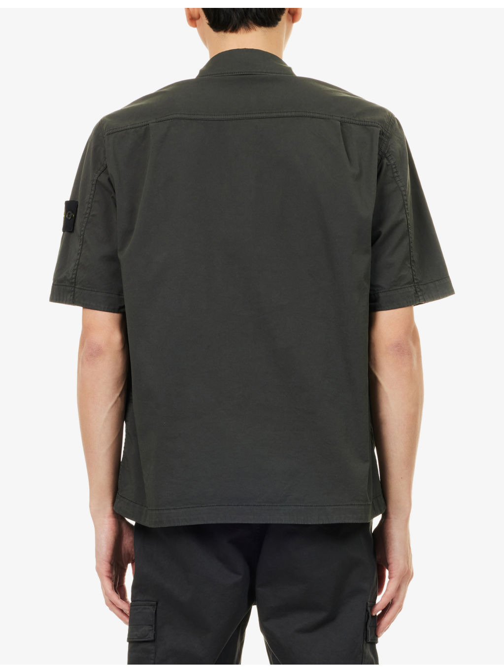 Logo-Badge Short-Sleeve Cotton-Blend Shirt - 4
