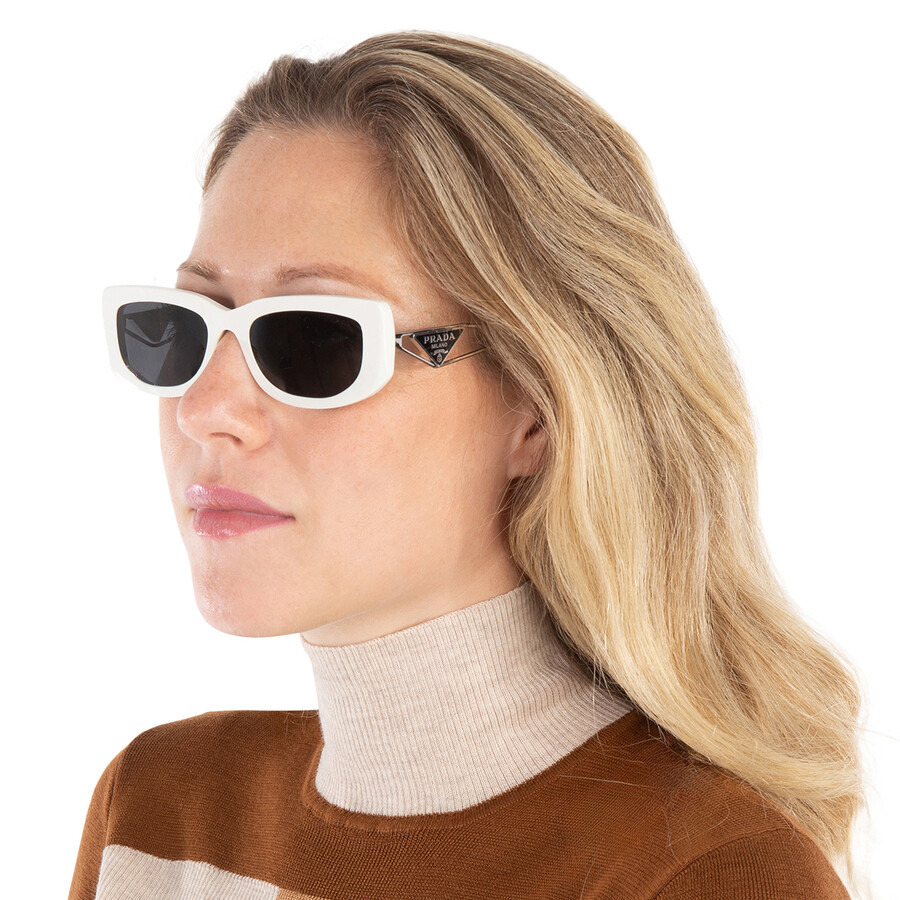 Prada Dark Gray Rectangular Ladies Sunglasses PR 14YS 1425S0 53 - 2