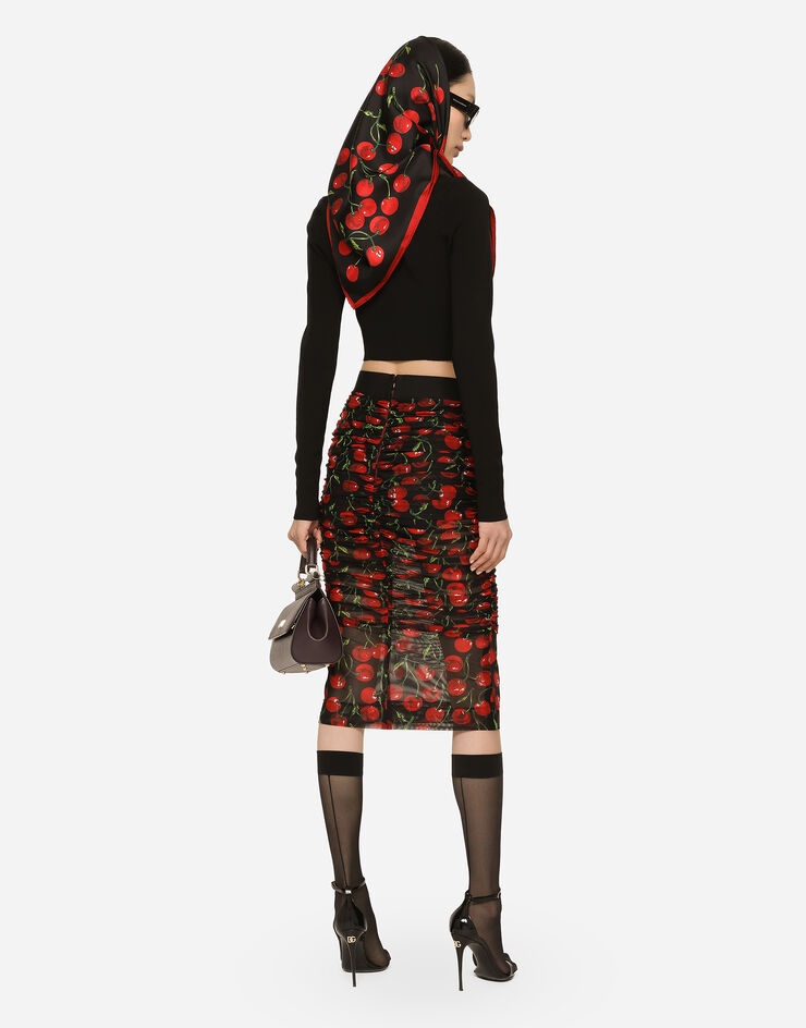 Cropped turtle-neck top - 3