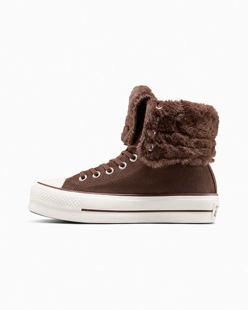 Converse Chuck Taylor All Star Fold-Over Lift Platform XHi Faux Fur outlook