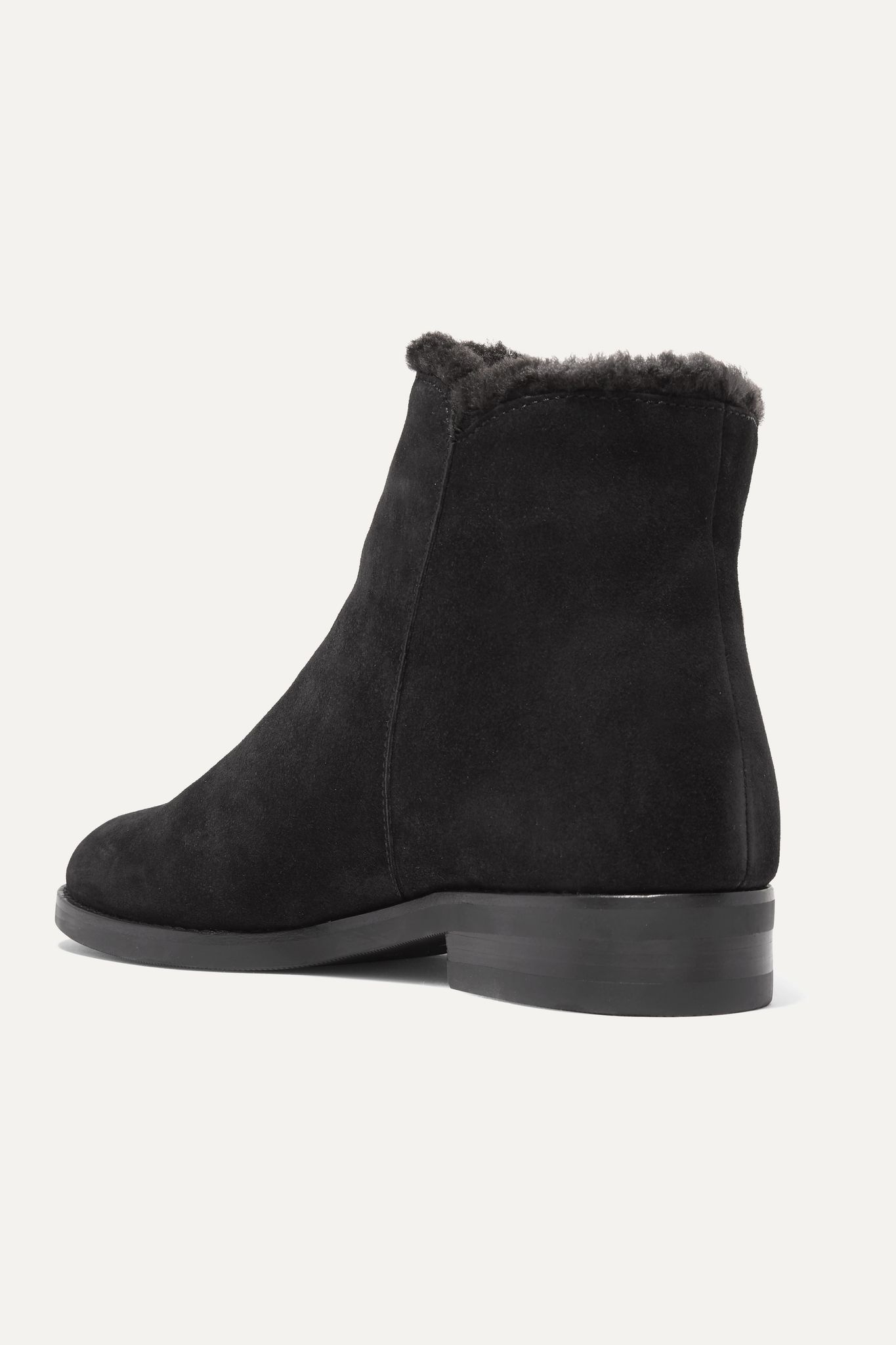 Shearling-lined suede ankle boots - 4