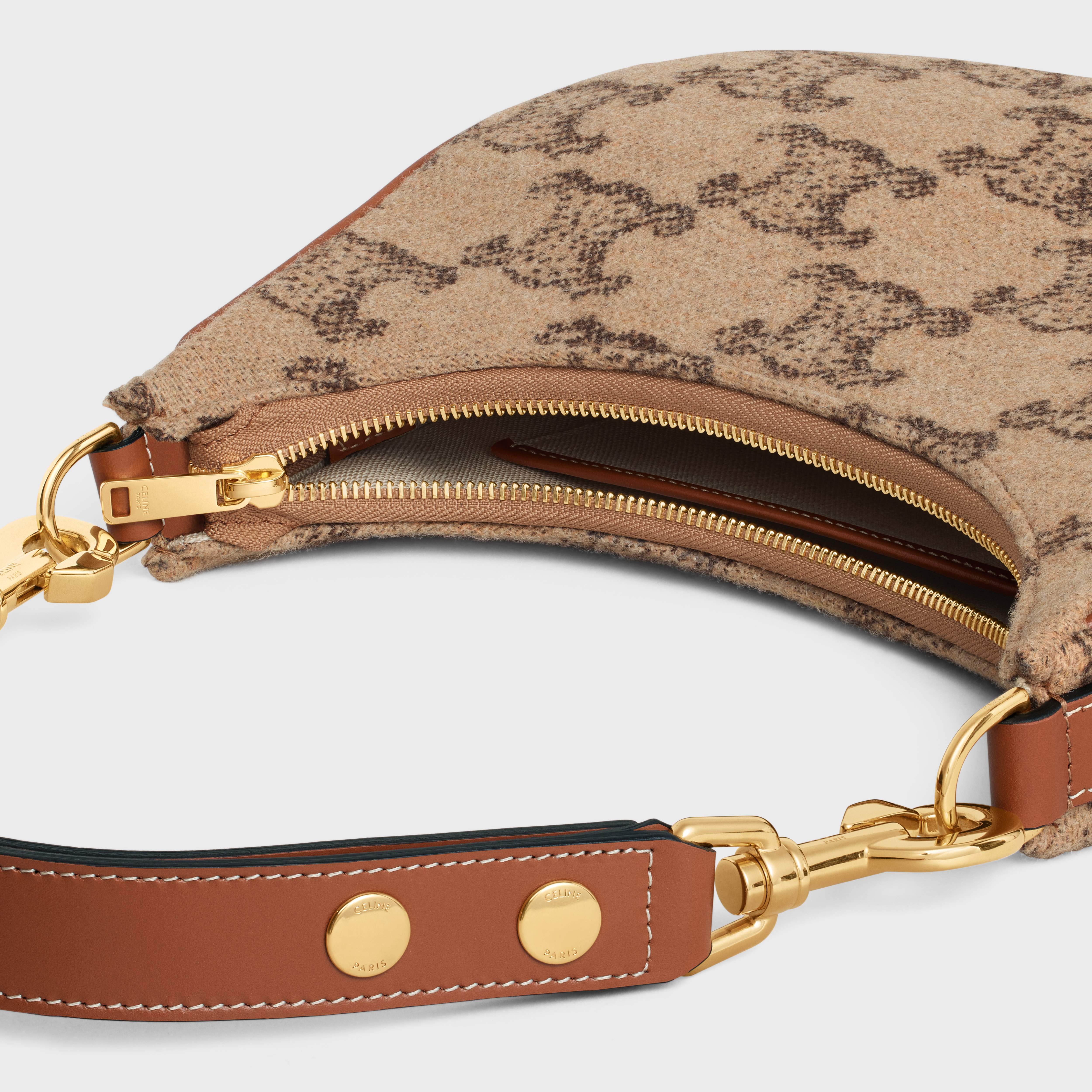 Medium Ava Strap Bag in textile with triomphe - 4