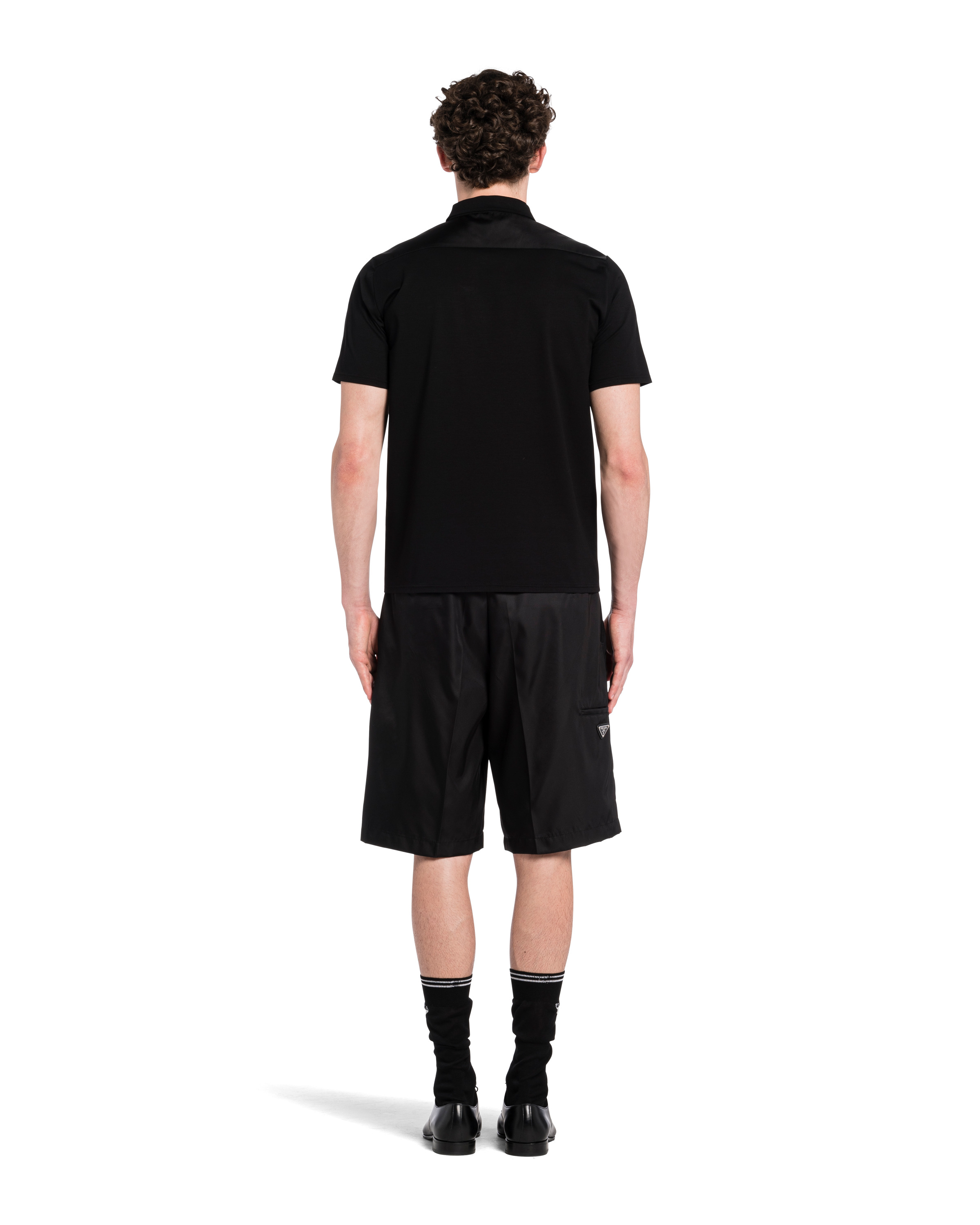 Stretch cotton polo shirt with Re-Nylon details - 4