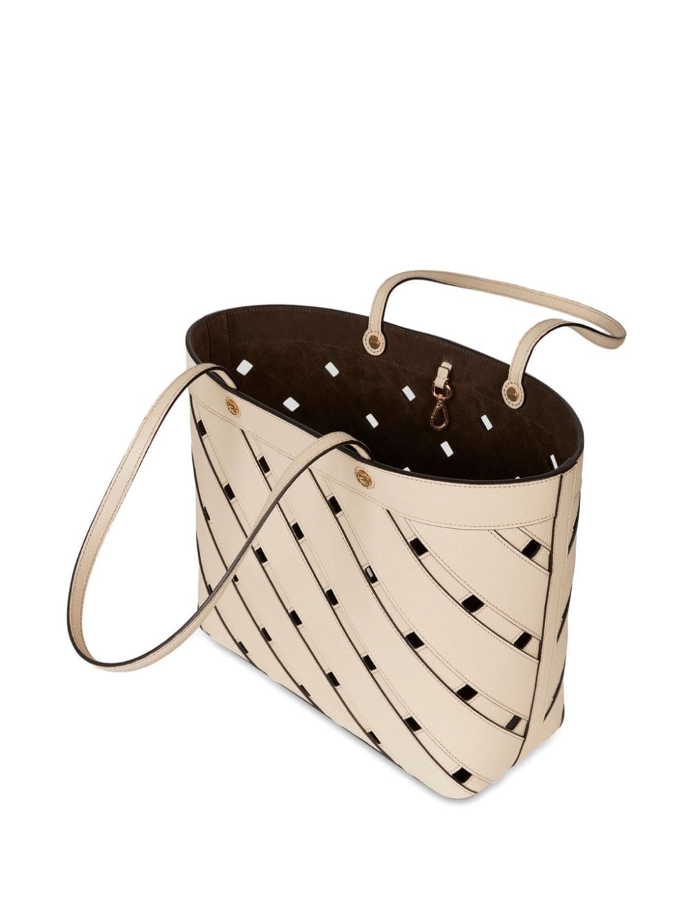 medium woven leather bag - 6