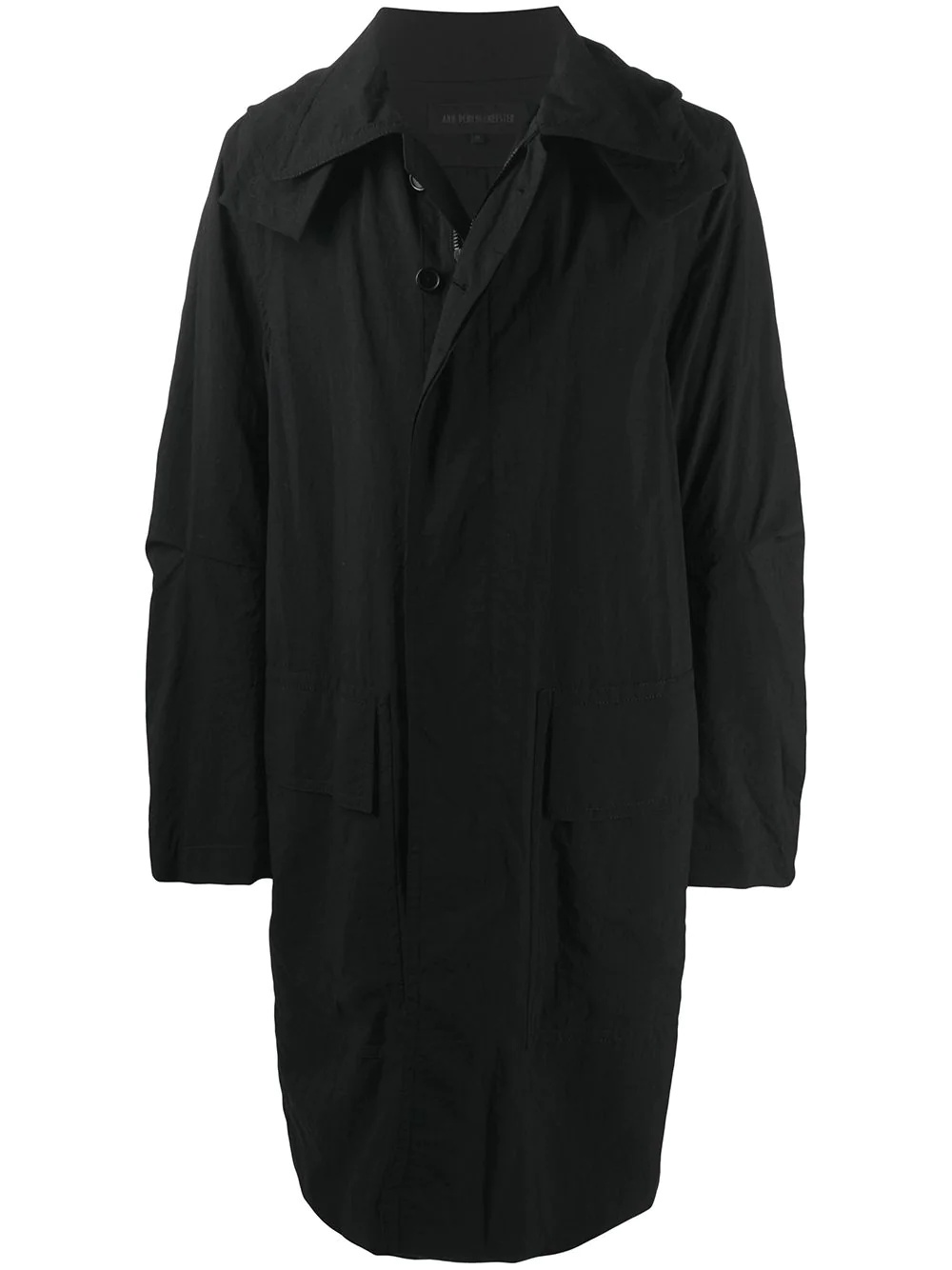 zip-up long-length coat - 1