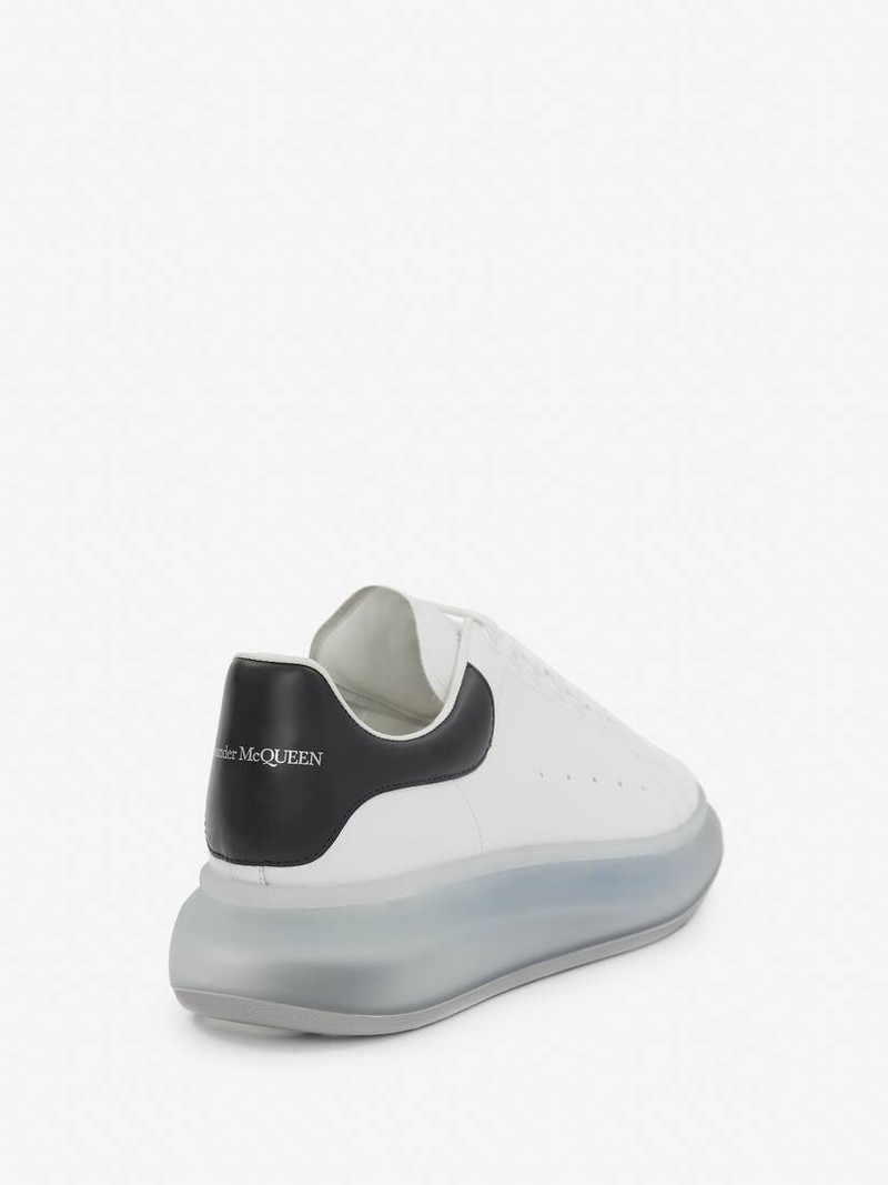 Alexander McQueen Men's Oversized Sneaker in White/navy outlook