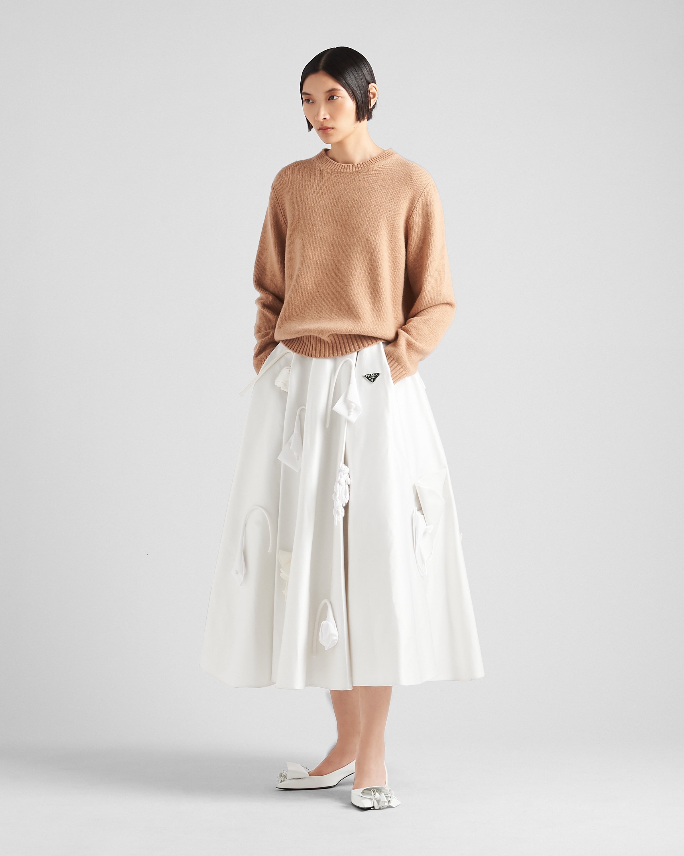 Embroidered satin midi-skirt - 2