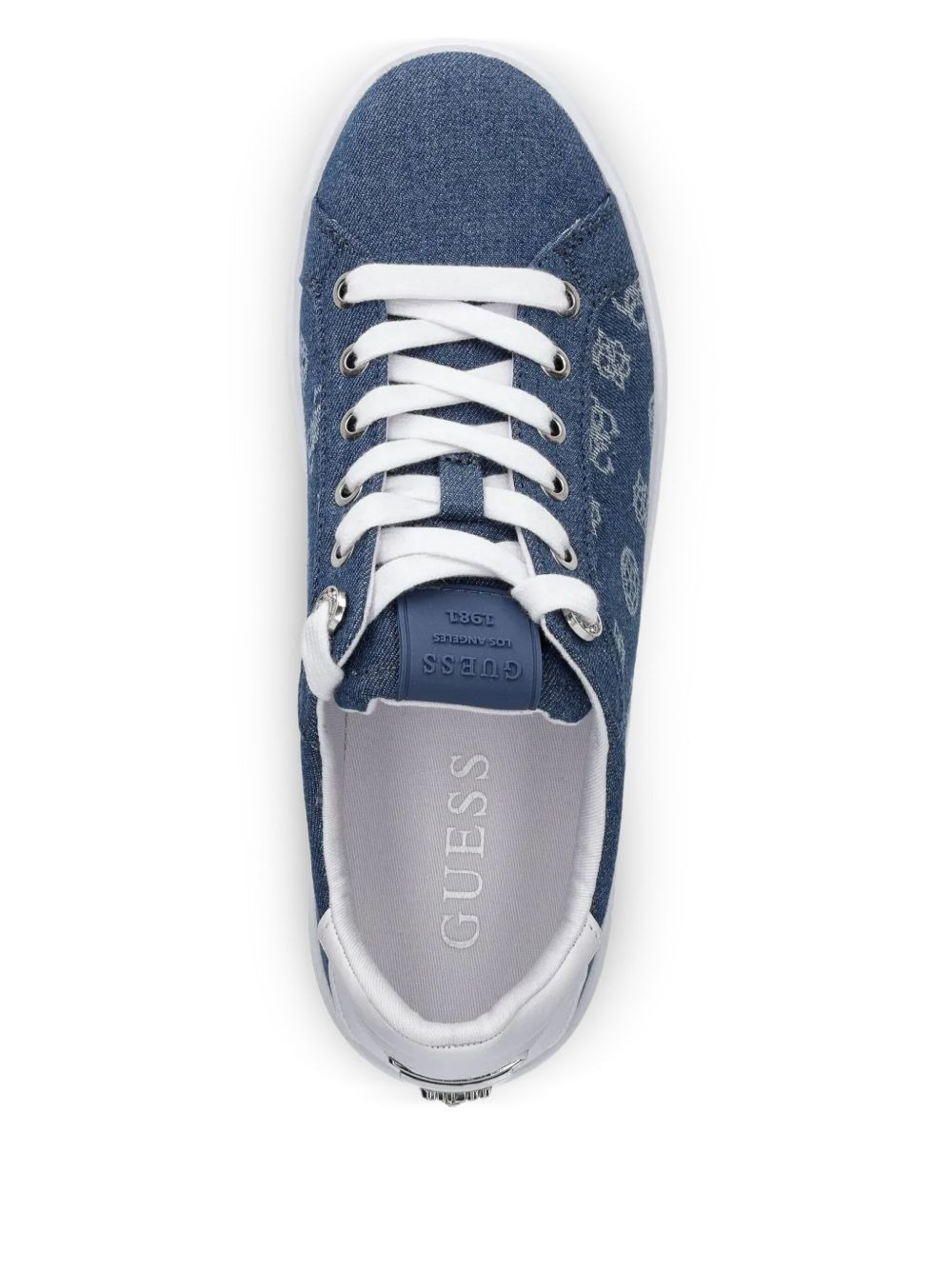 denim low-top sneakers - 4