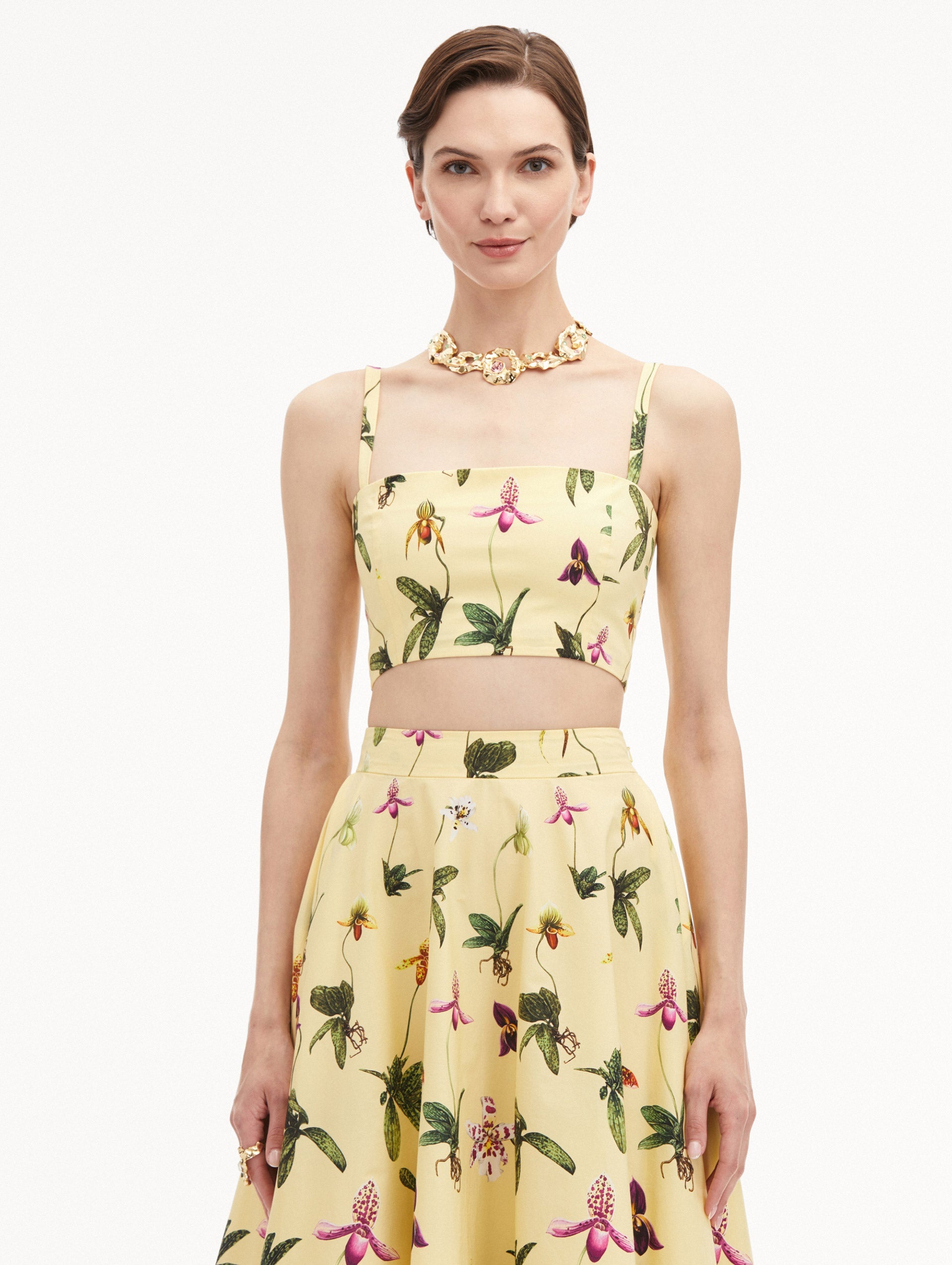 ORCHID COTTON POPLIN CROPPED TANK - 2