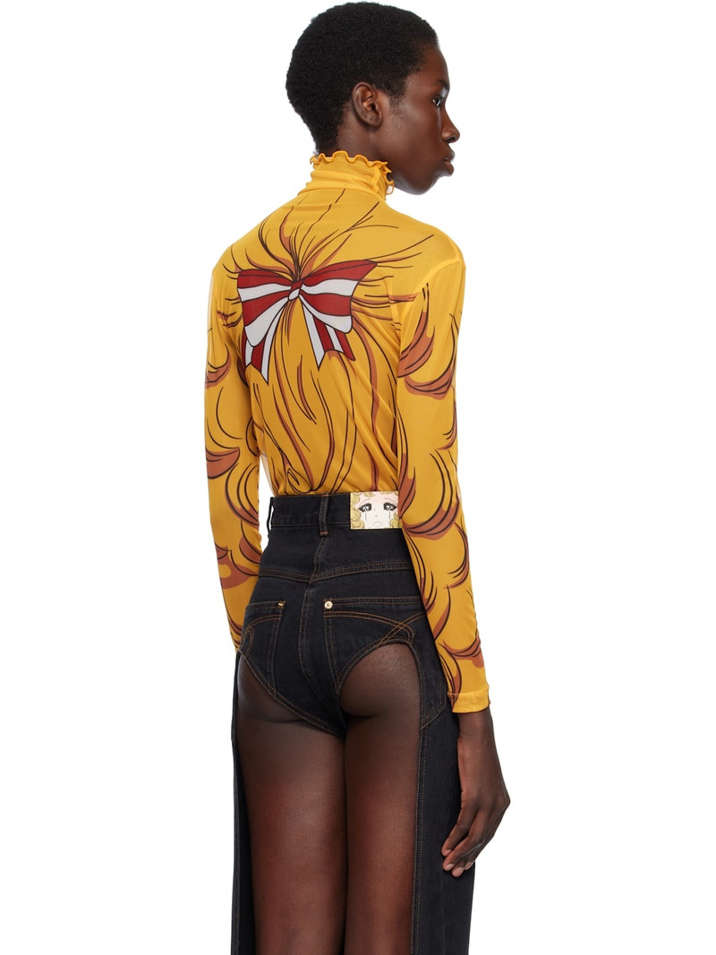 Yellow Crying Girl Mesh Turtleneck 3