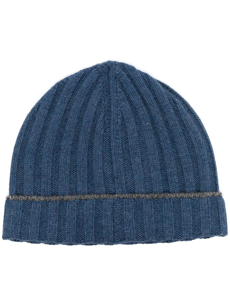 ribbed knit cashmere beanie 1