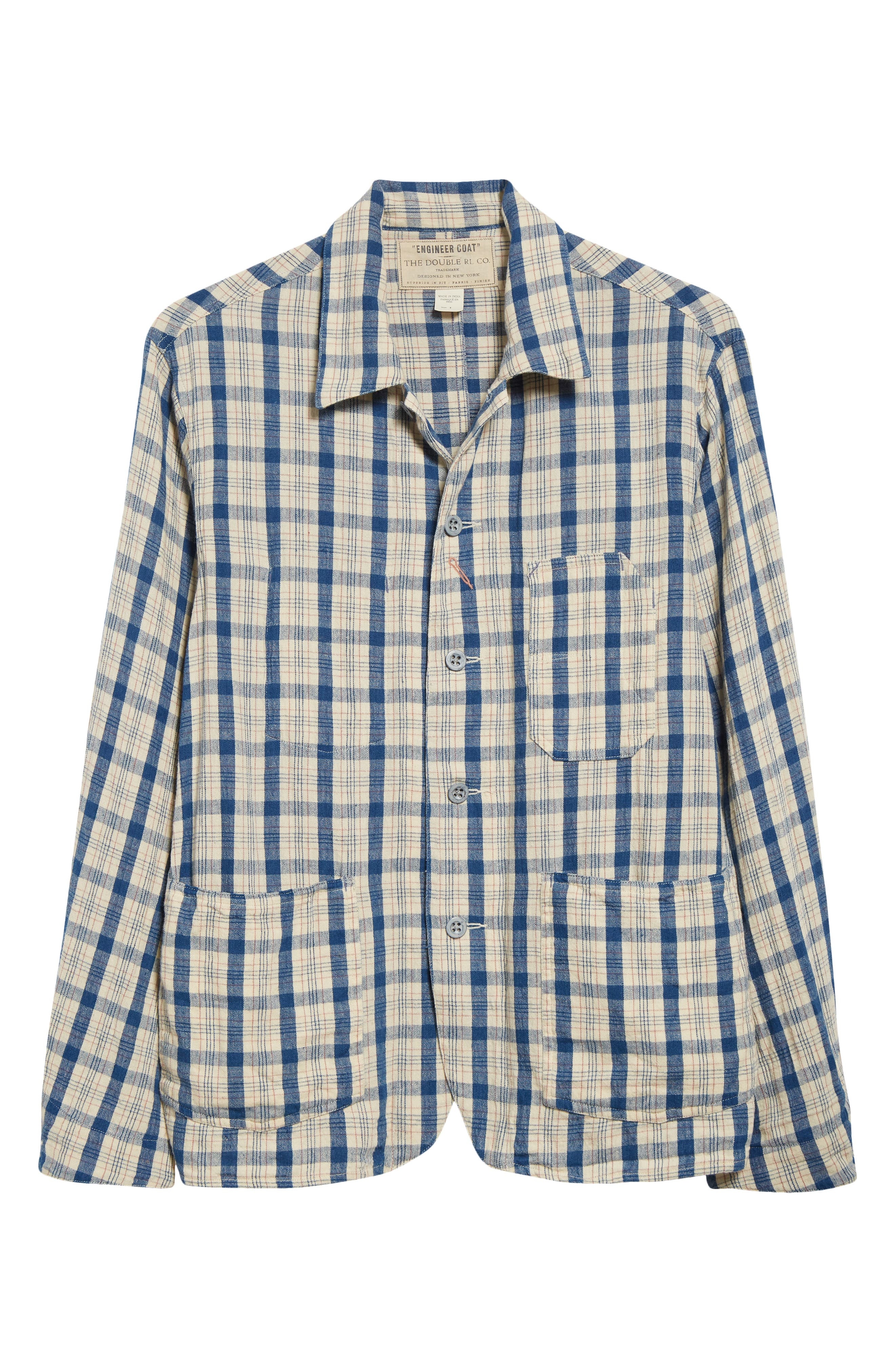 Double RL Indio Plaid Twill Shirt Jacket in Rl-749 Indigo Plaid Multi at Nordstrom - 7