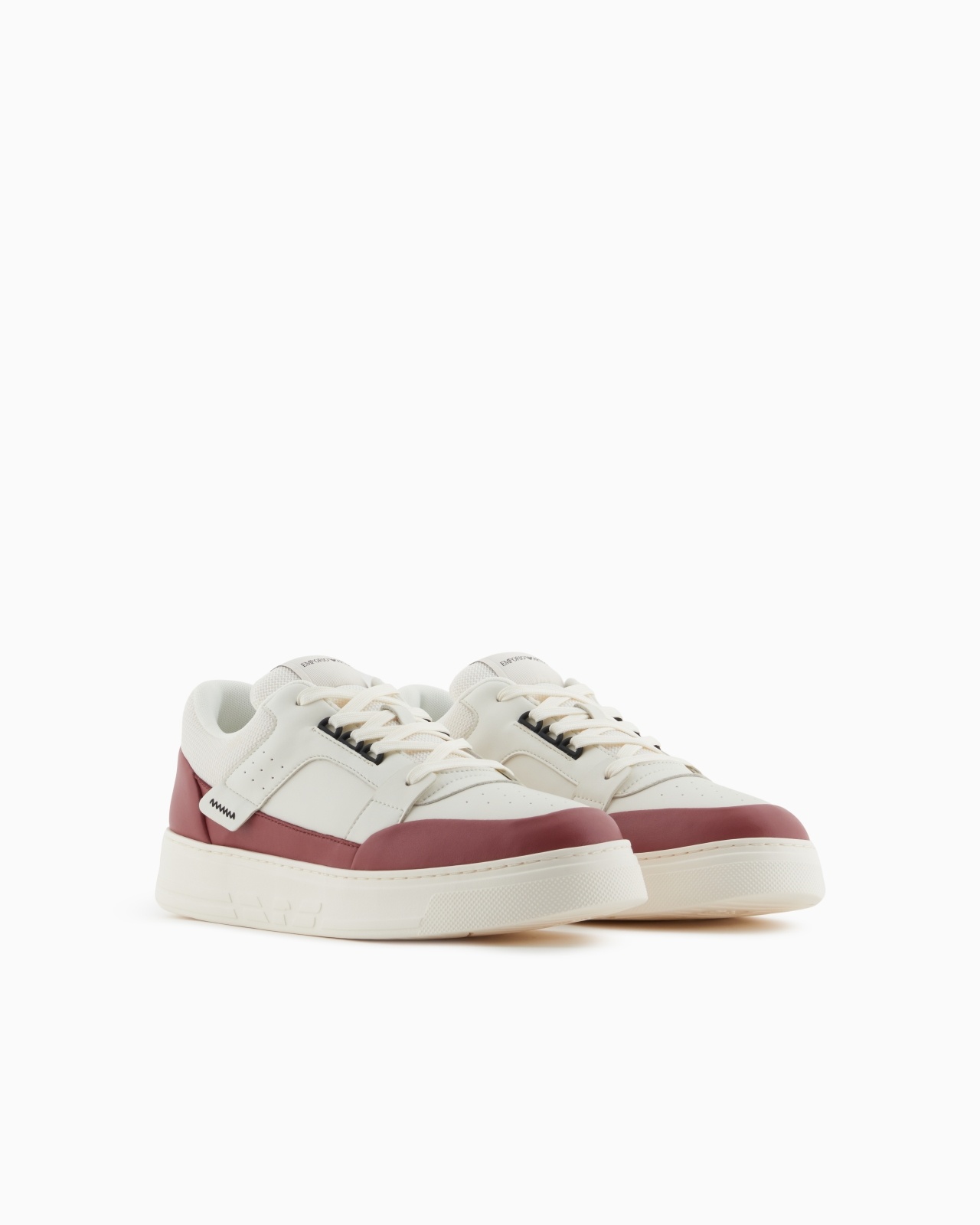LEATHER AND MESH SNEAKERS WITH CONTRASTING DETAILS - 2