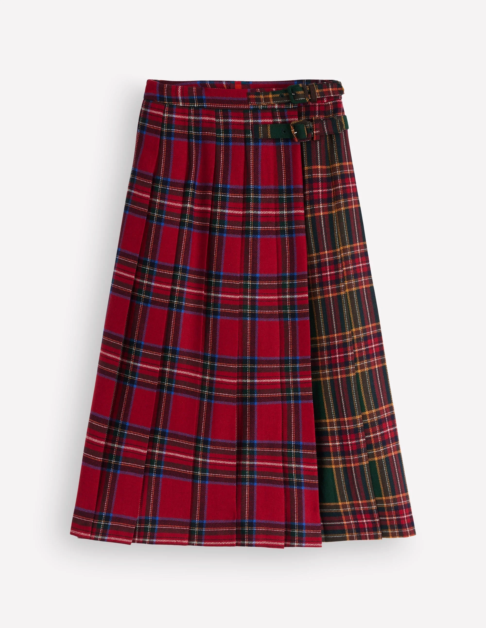 Pleated Midi Kilt-Hotch Check - 1