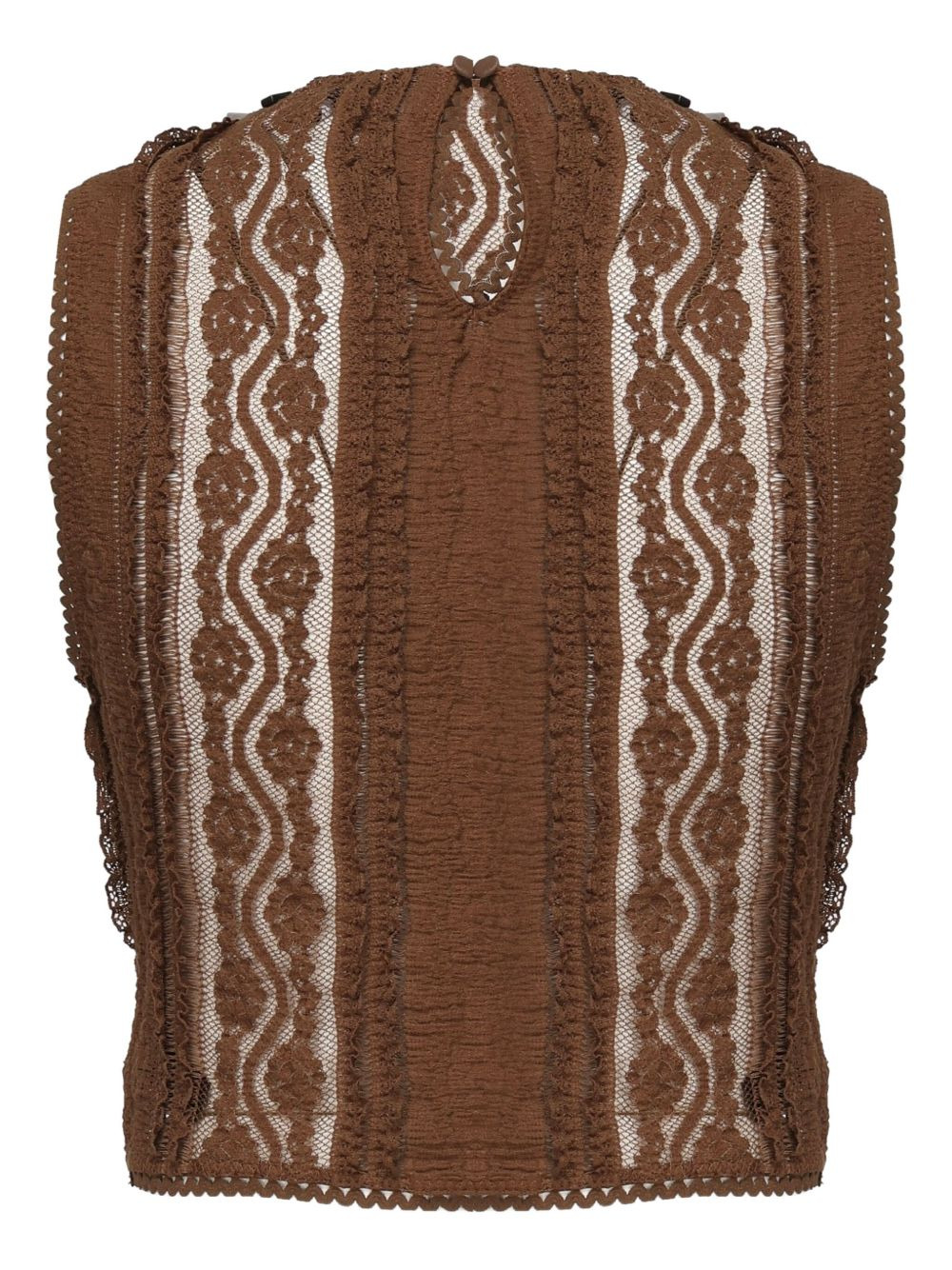 lace-detail sleeveless top - 2