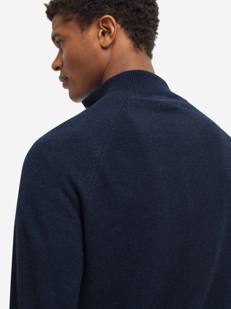 Men's Half-Zip Sweater Finley Cashmere Navy - 5