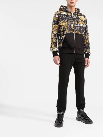 VERSACE JEANS COUTURE Garland print zip-up hoodie outlook