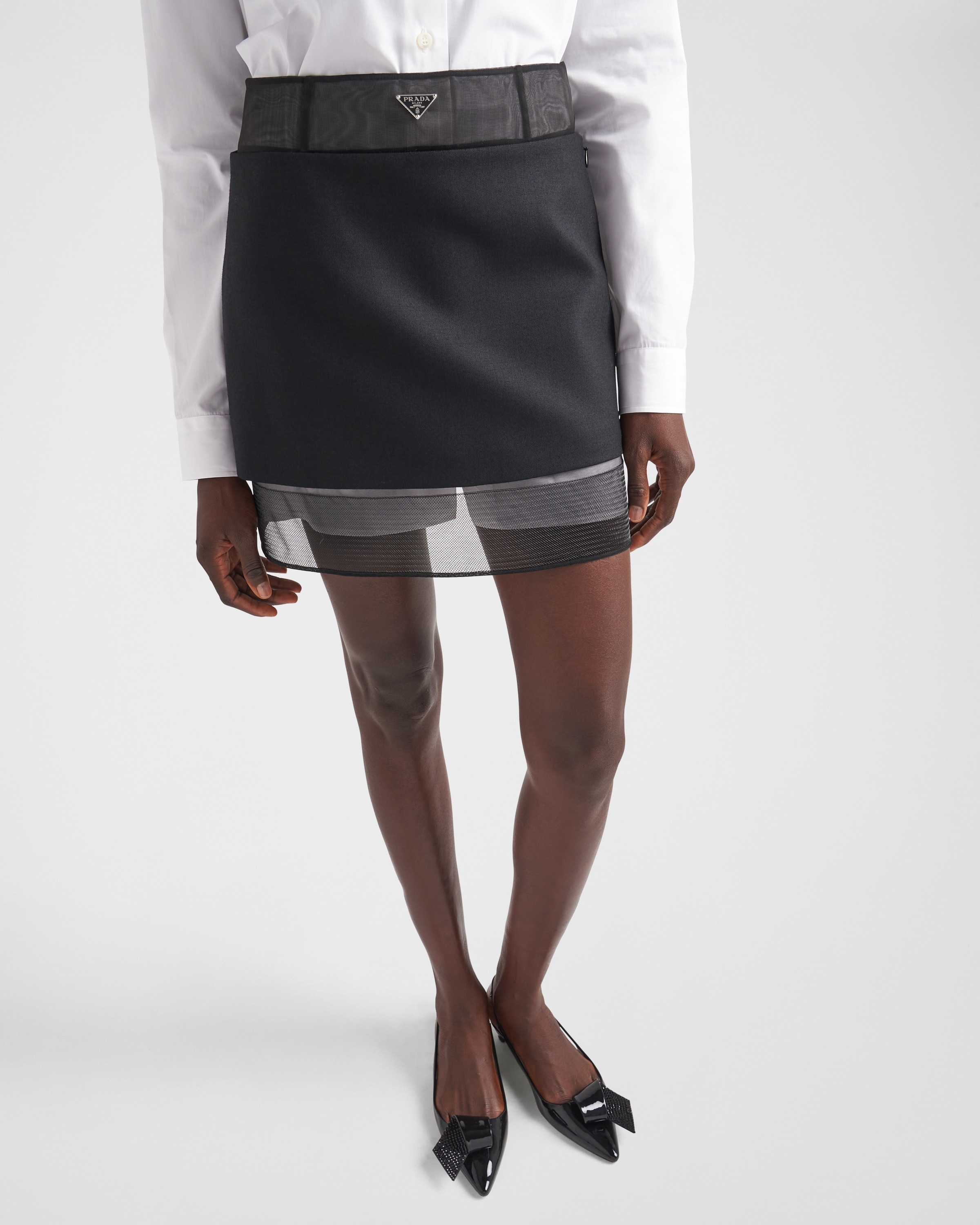 Wool miniskirt with crinoline - 4