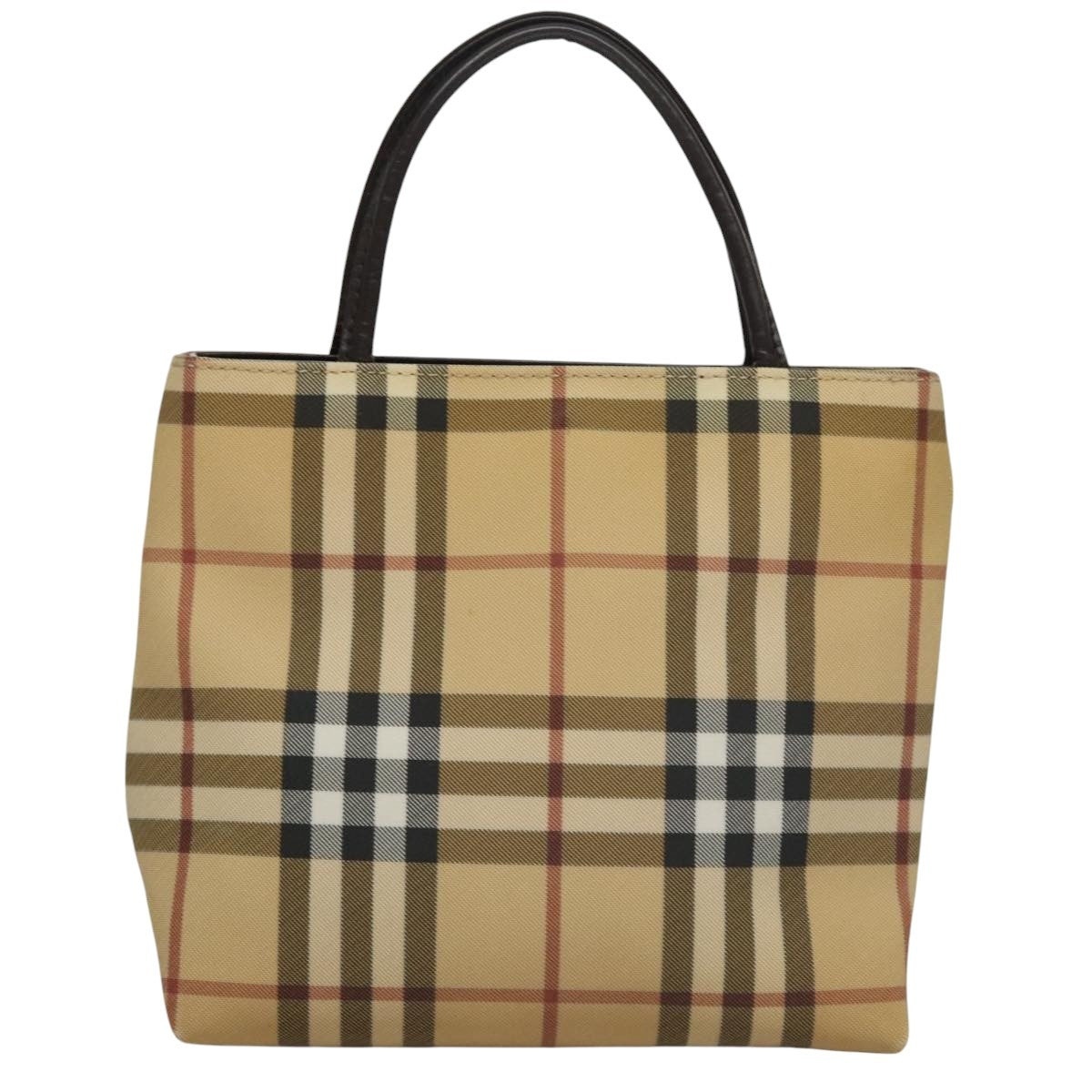 Burberry Nova Check Hand Bag Pvc Leather Beige - 2