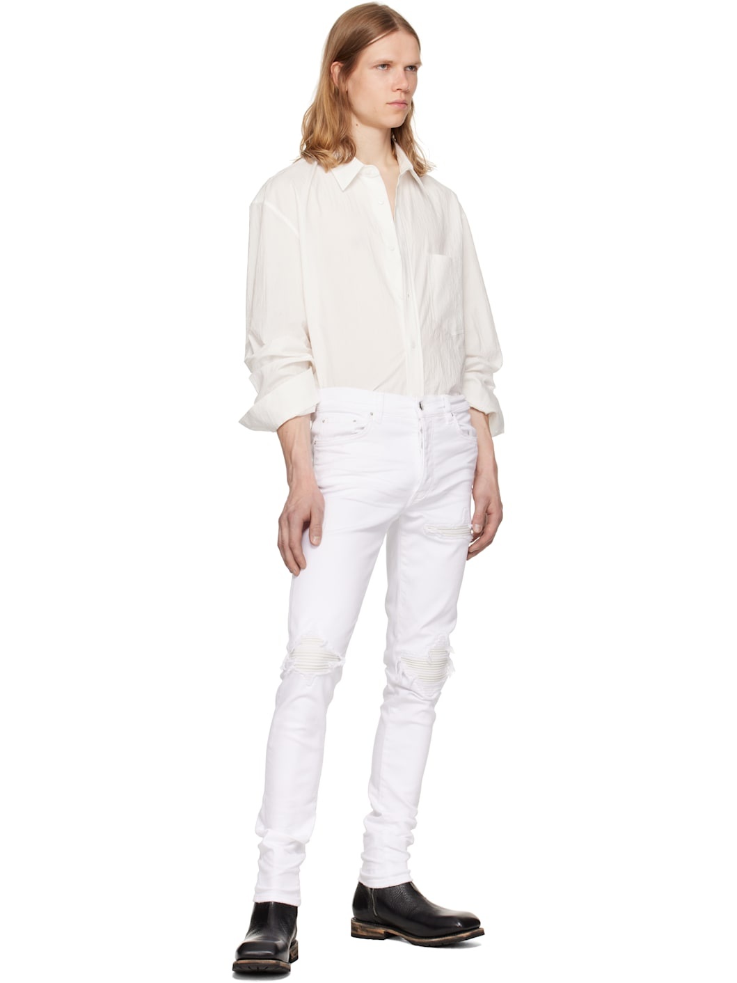 White MX1 Jeans - 4