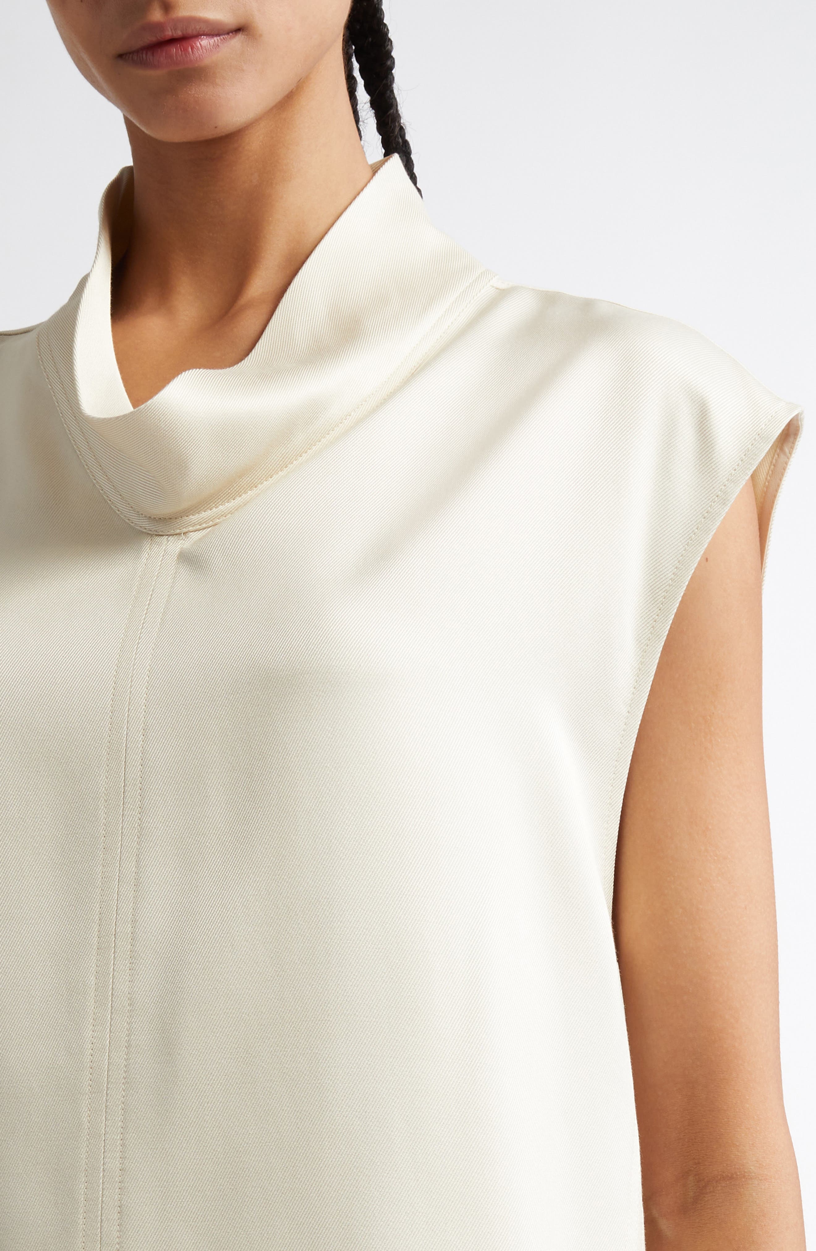 TOTEME Funnel Neck Sleeveless Top in Ecru at Nordstrom - 5