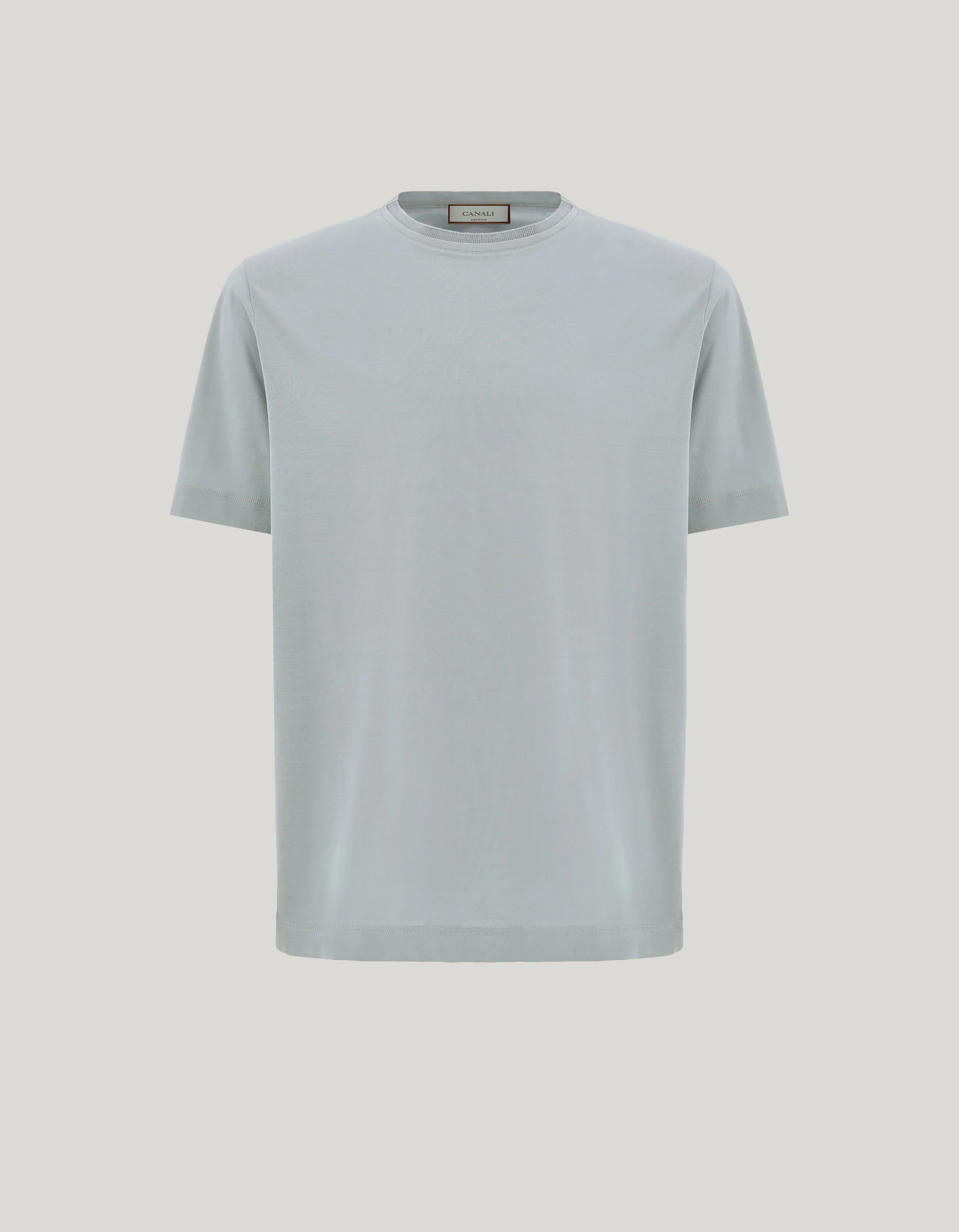 BRIANZA GREEN LISLE COTTON T-SHIRT WITH DOUBLE COLLAR - 1
