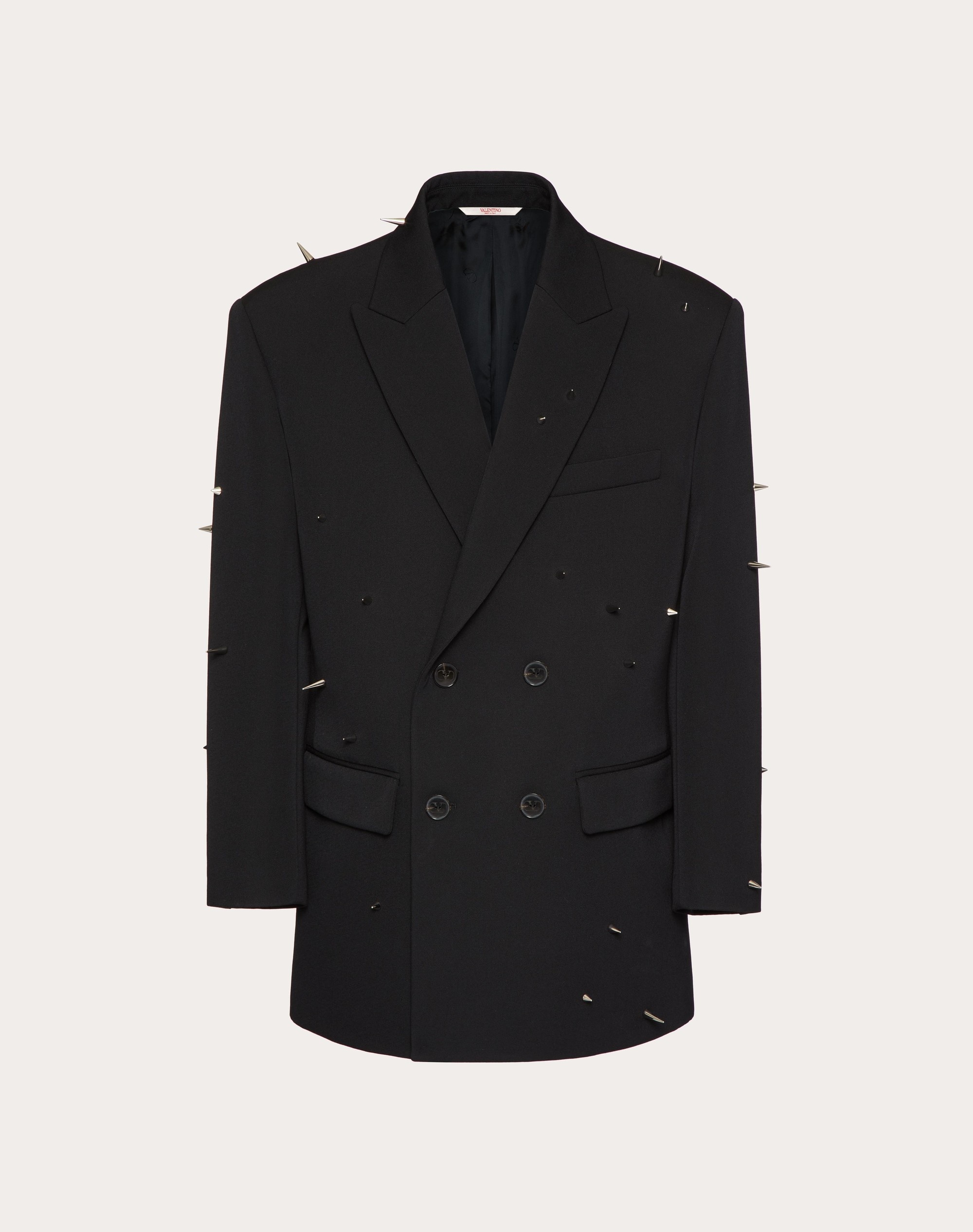 DOUBLE-BREASTED WOOL JACKET WITH PUNK STUDS - 1