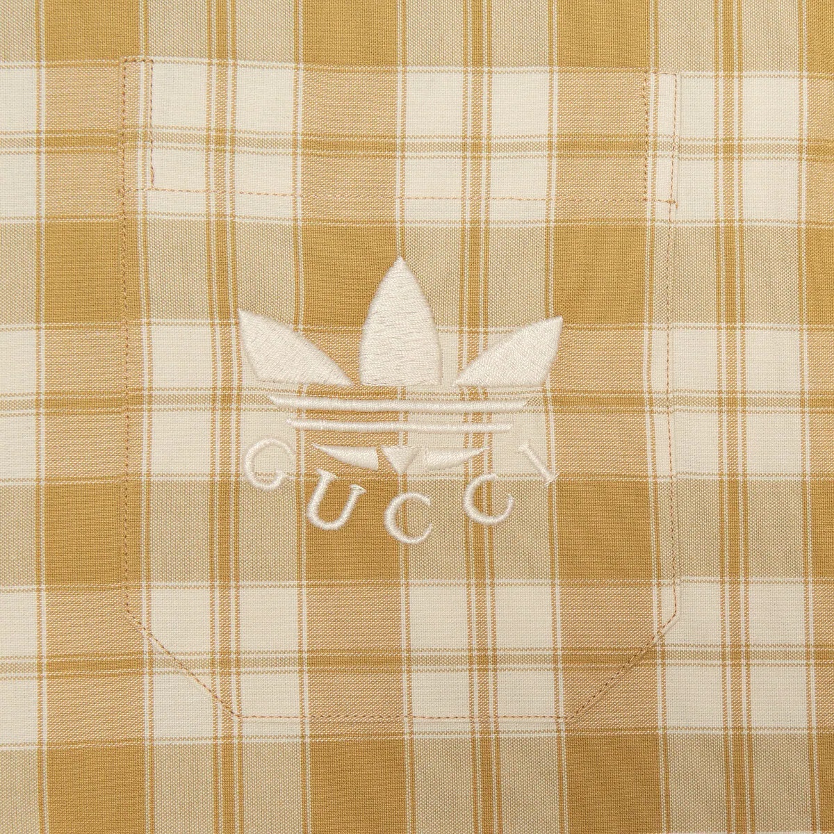 adidas x Gucci check cotton shirt - 4