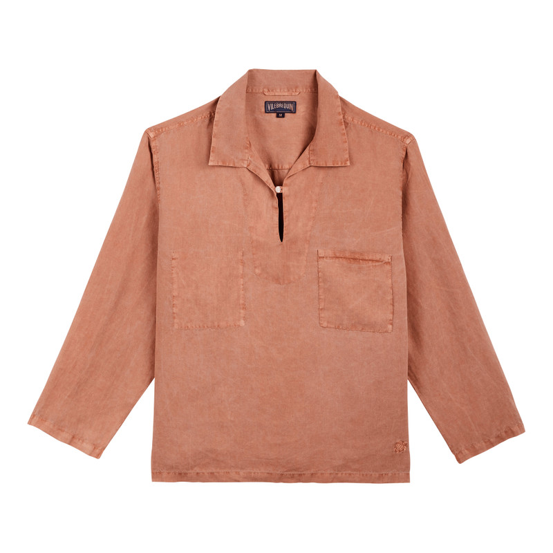 Men Linen Vareuse Shirt Mineral Dye 1