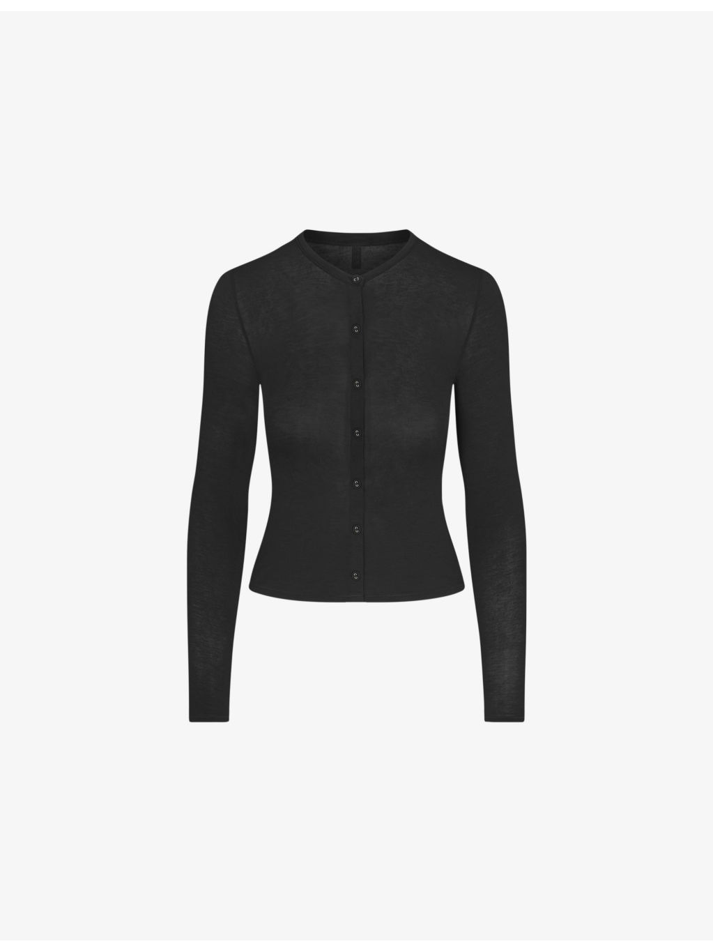 Sheer Round-Neck Stretch-Modal Cardigan - 1