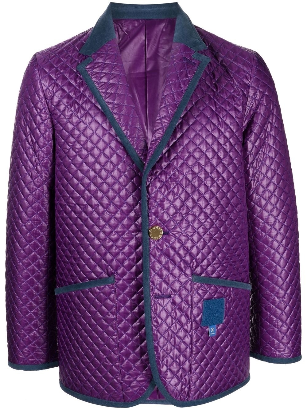 quilted single-breasted blazer - 1