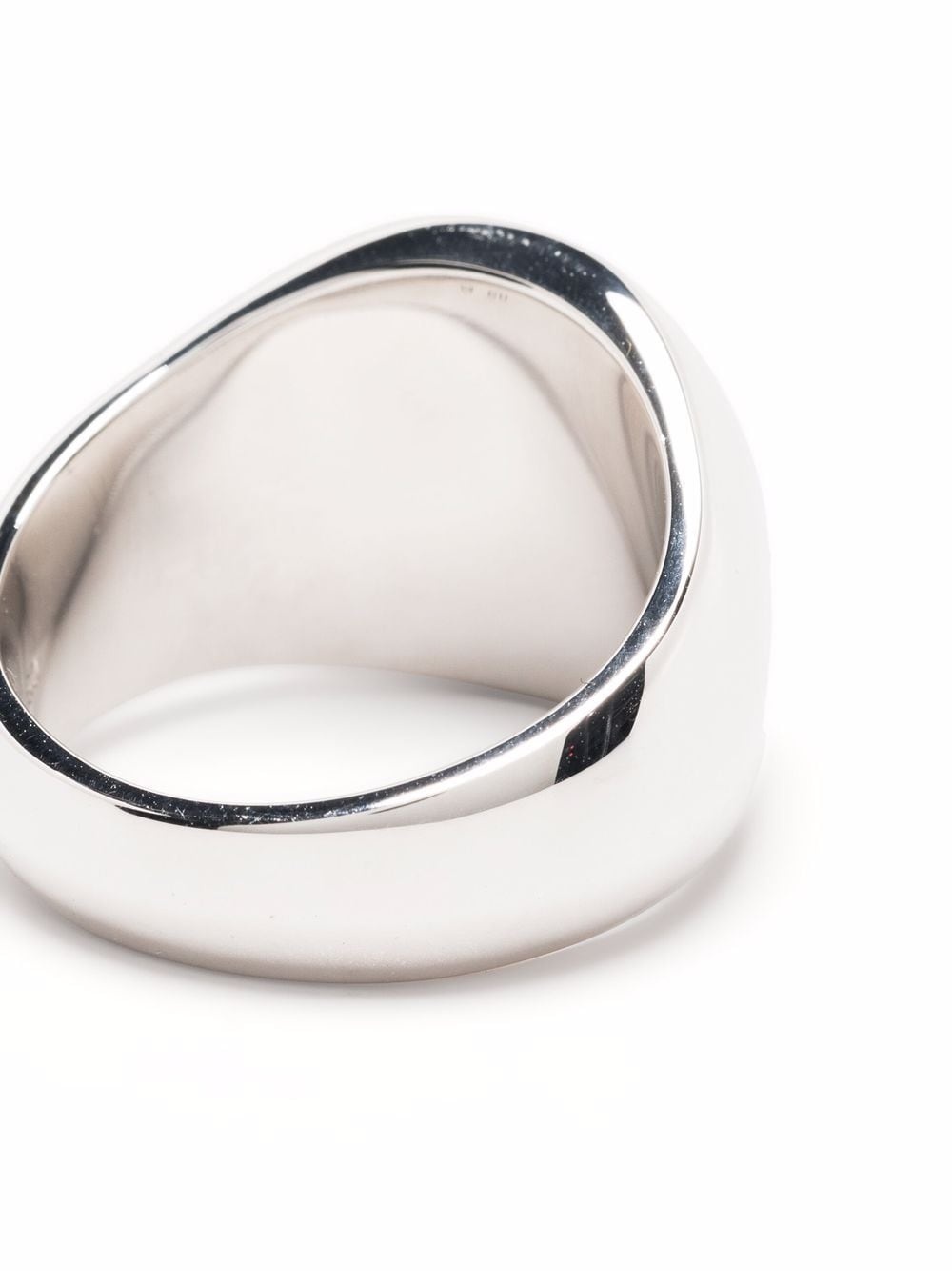 golden top oval signet ring - 3