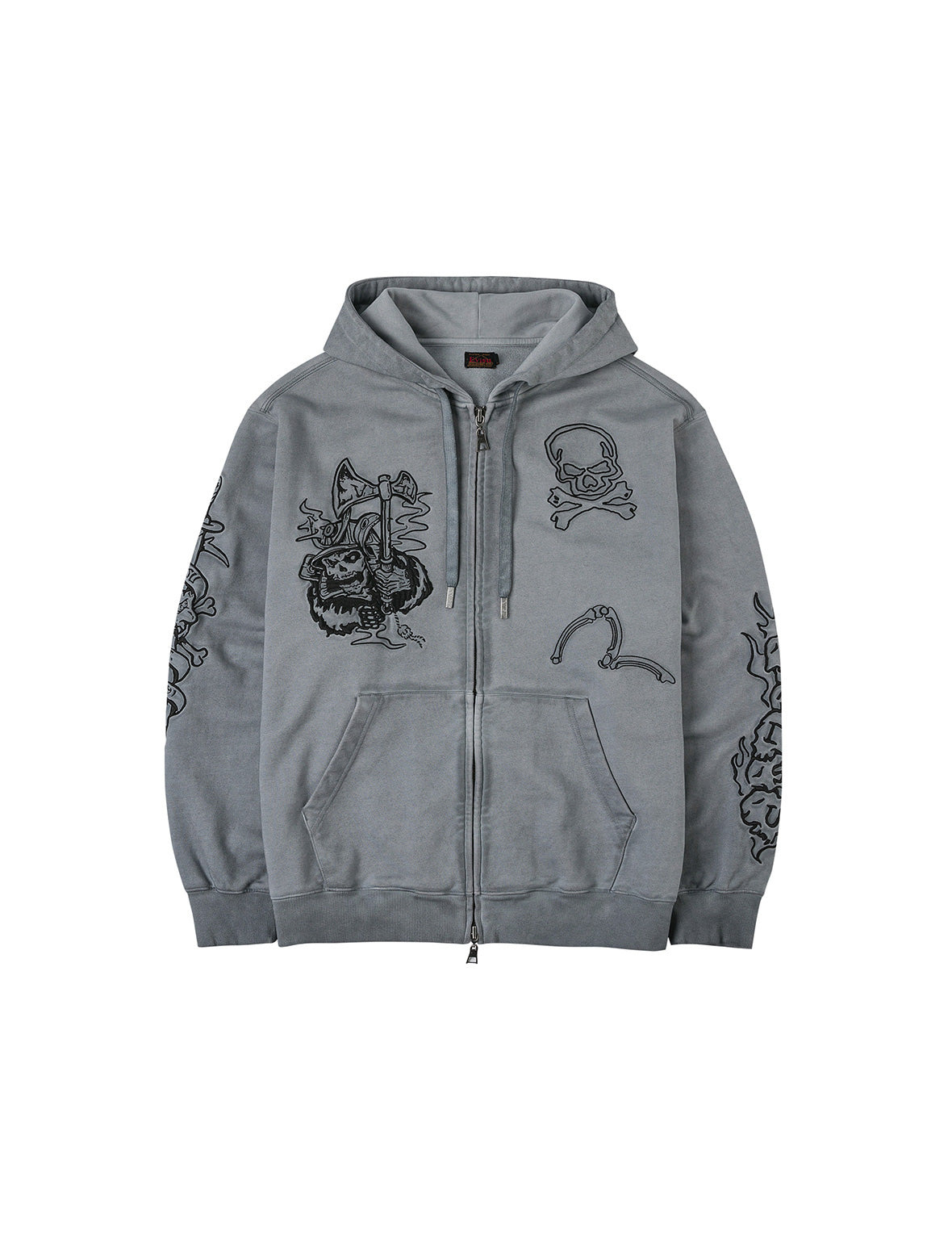 Tattoo Styles Embroidery Oversized Hoodie Jacket - 11