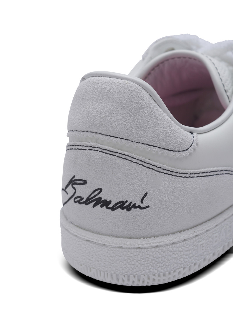 Balmain Swan trainers in calfskin and suede 6